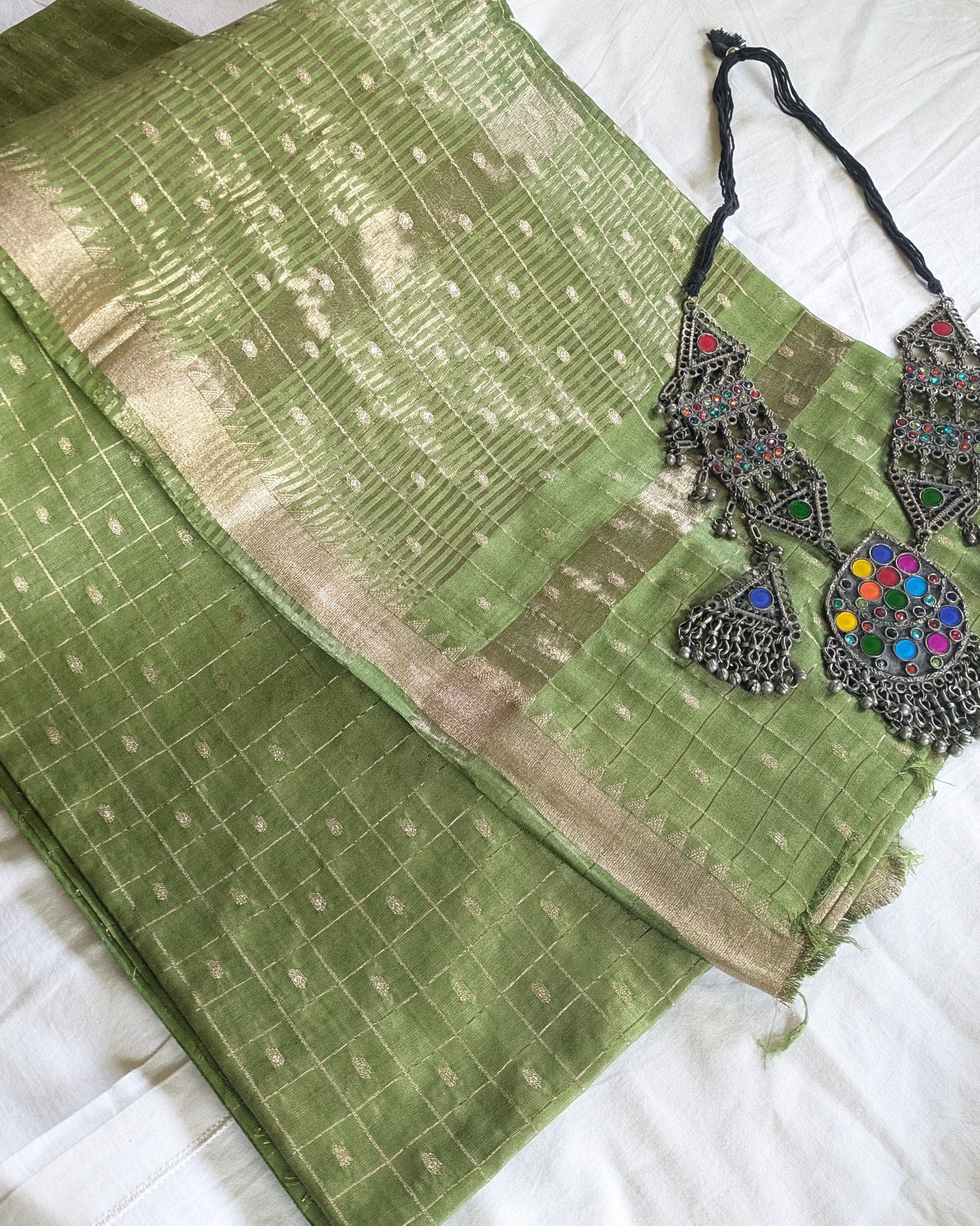Fancy Maheswari Silk Sari with Blouse Piece (Liva Tag)
