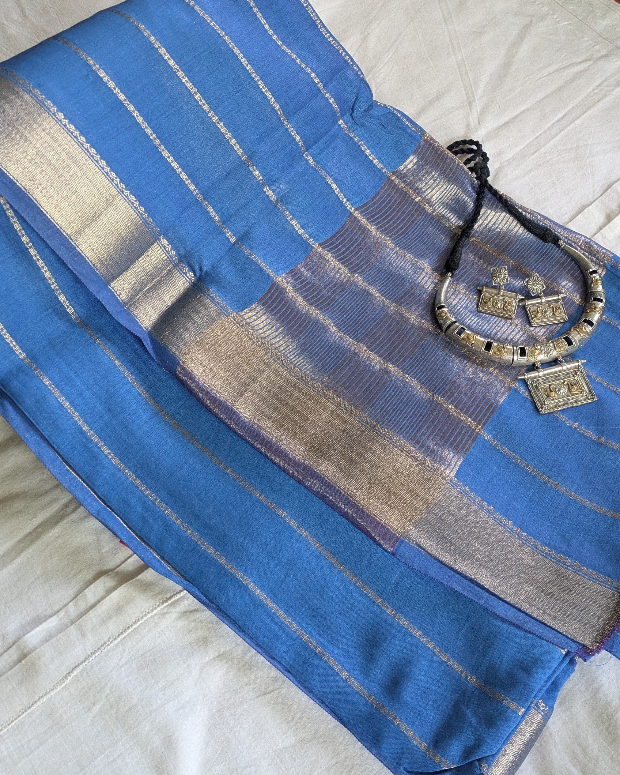 Fancy Maheswari Silk Sari with Blouse Piece (Liva Tag)