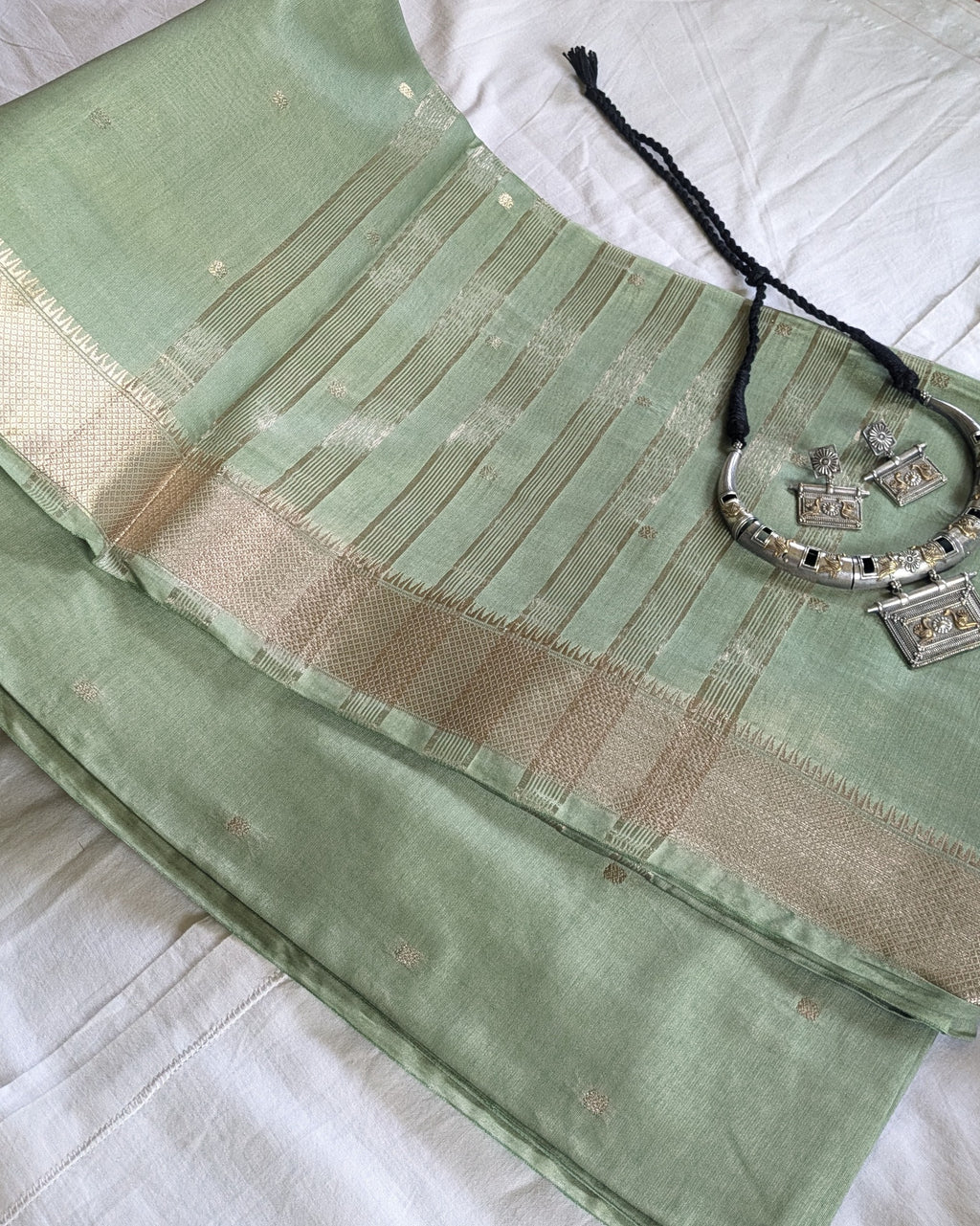 Fancy Maheswari Silk Sari with Blouse Piece (Liva Tag)