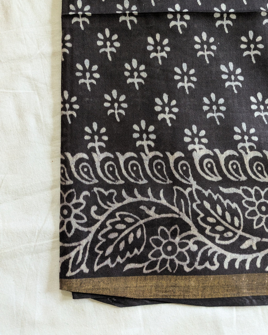 Chanderi Block Print Sari with Blouse Piece