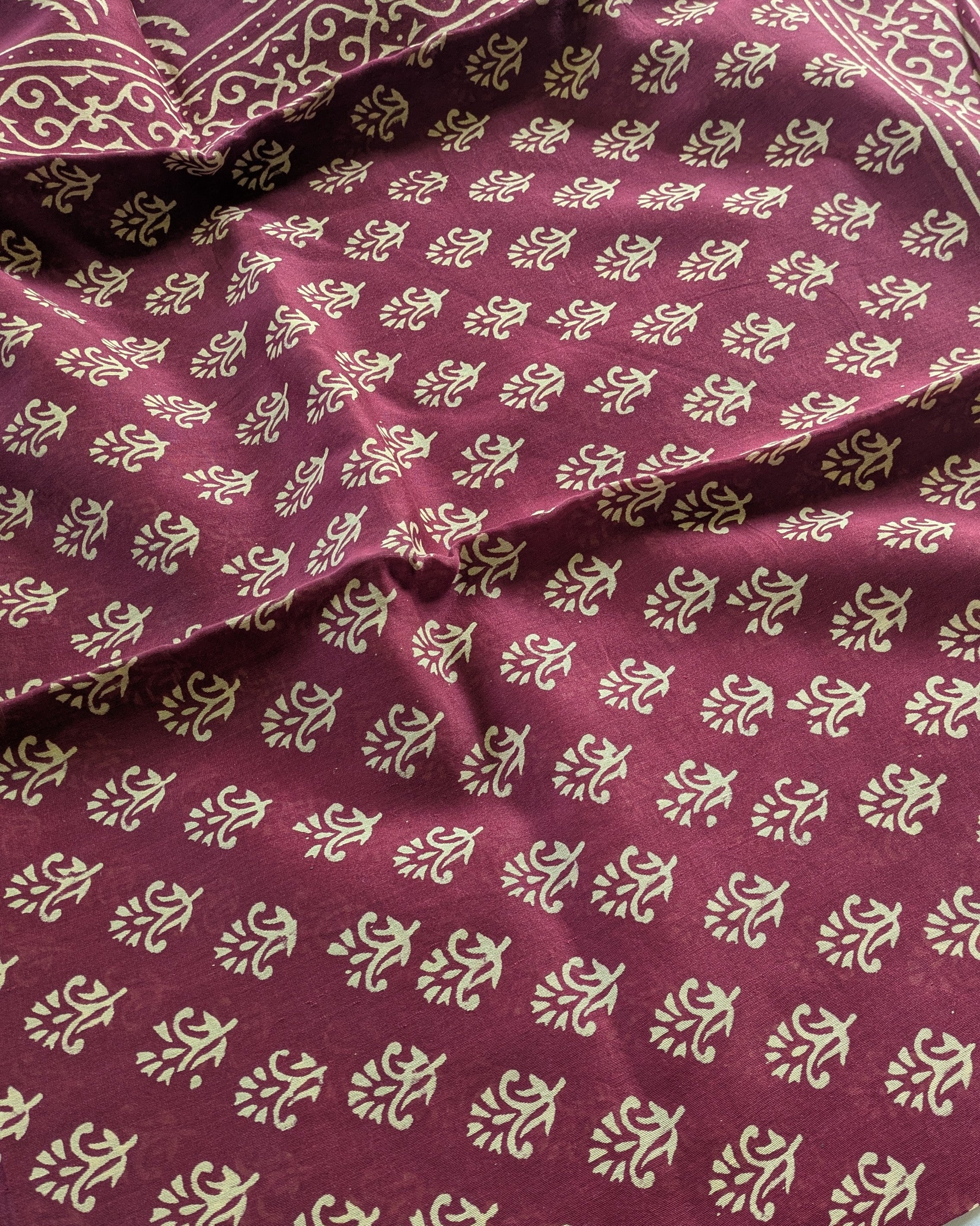 Block Print Cotton Chanderi with Blouse Piece