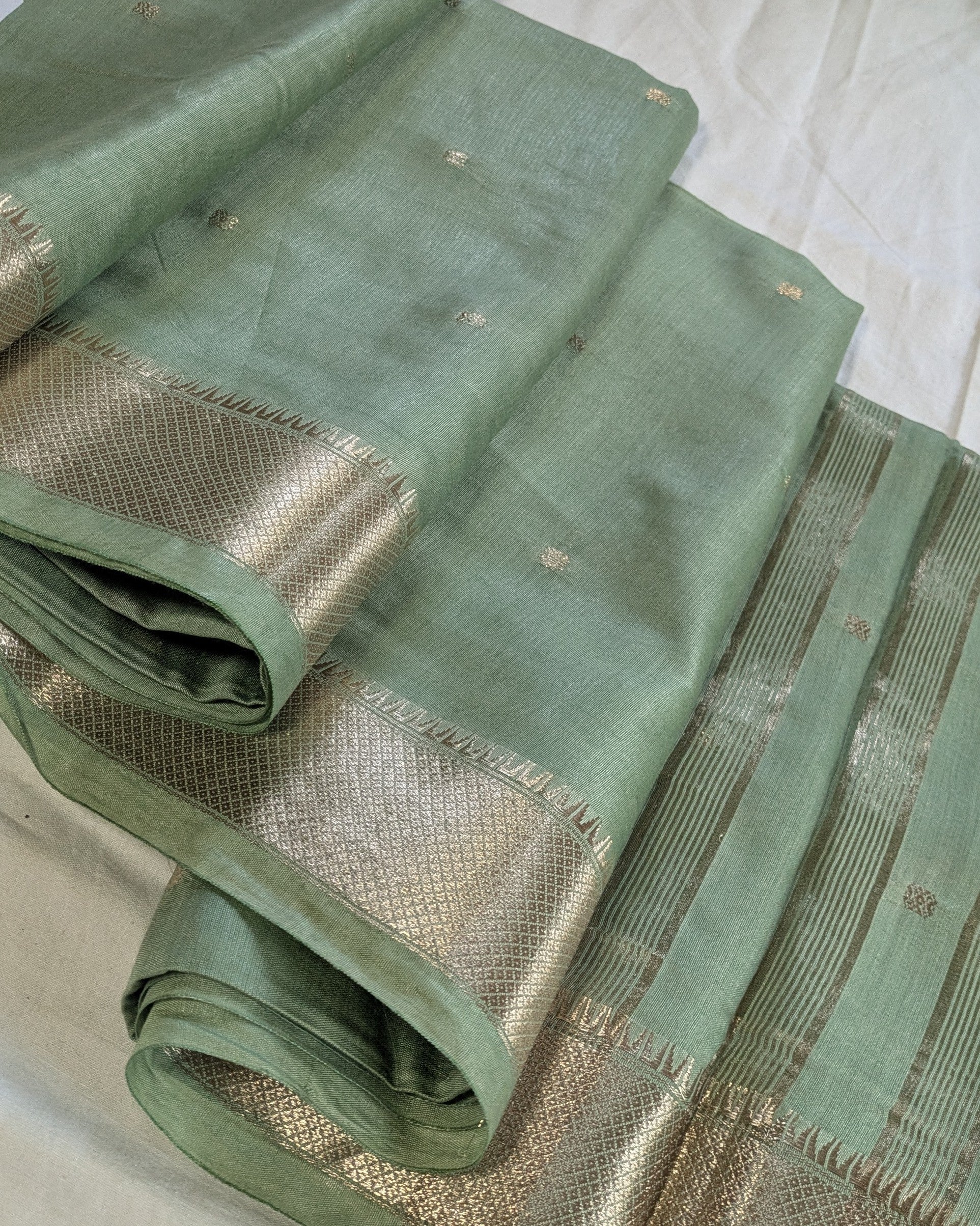 Fancy Maheswari Silk Sari with Blouse Piece (Liva Tag)