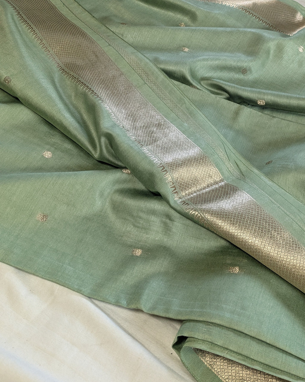 Fancy Maheswari Silk Sari with Blouse Piece (Liva Tag)