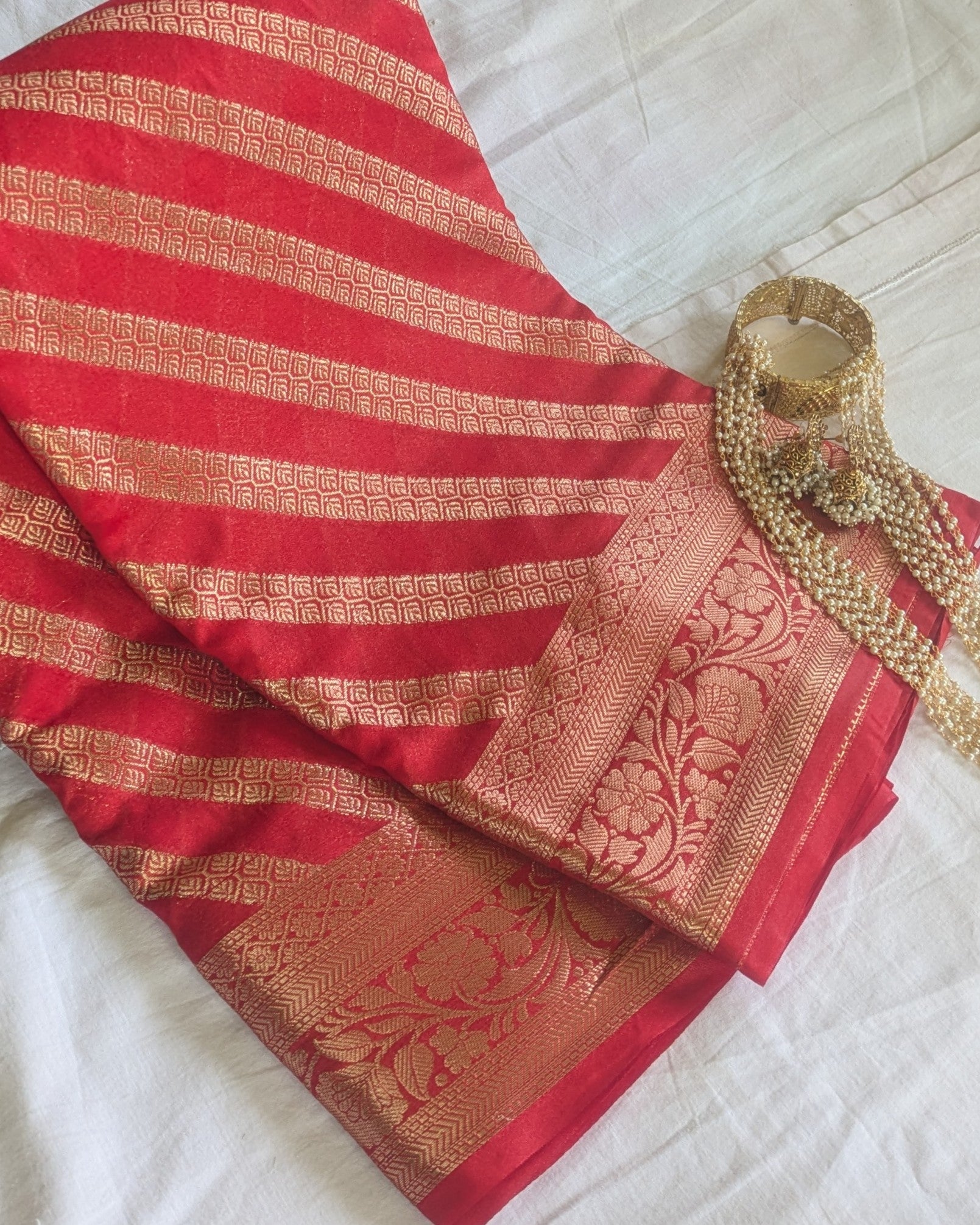 Muga Benarasi Sari Red