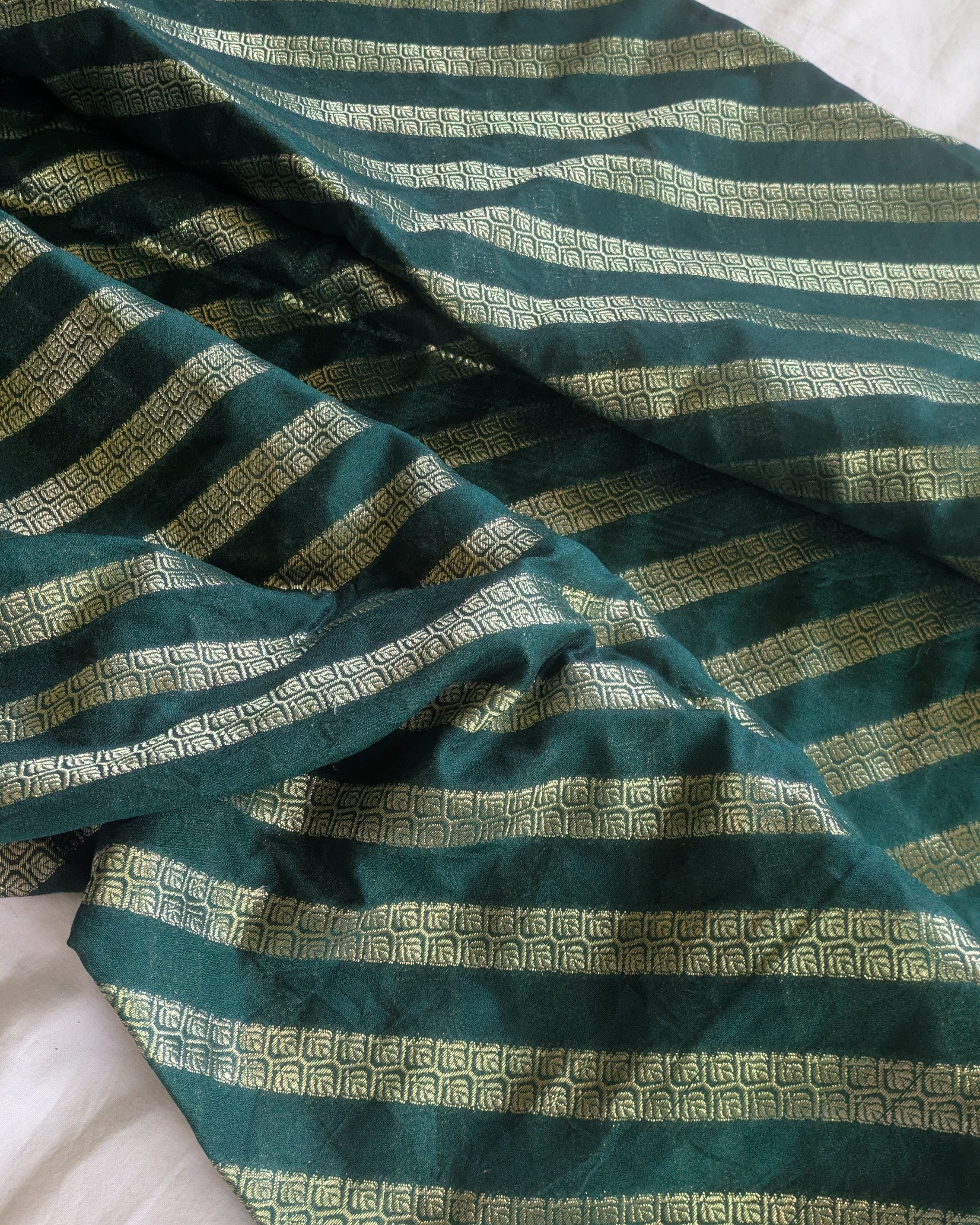 Muga Benarasi Sari Dark Green