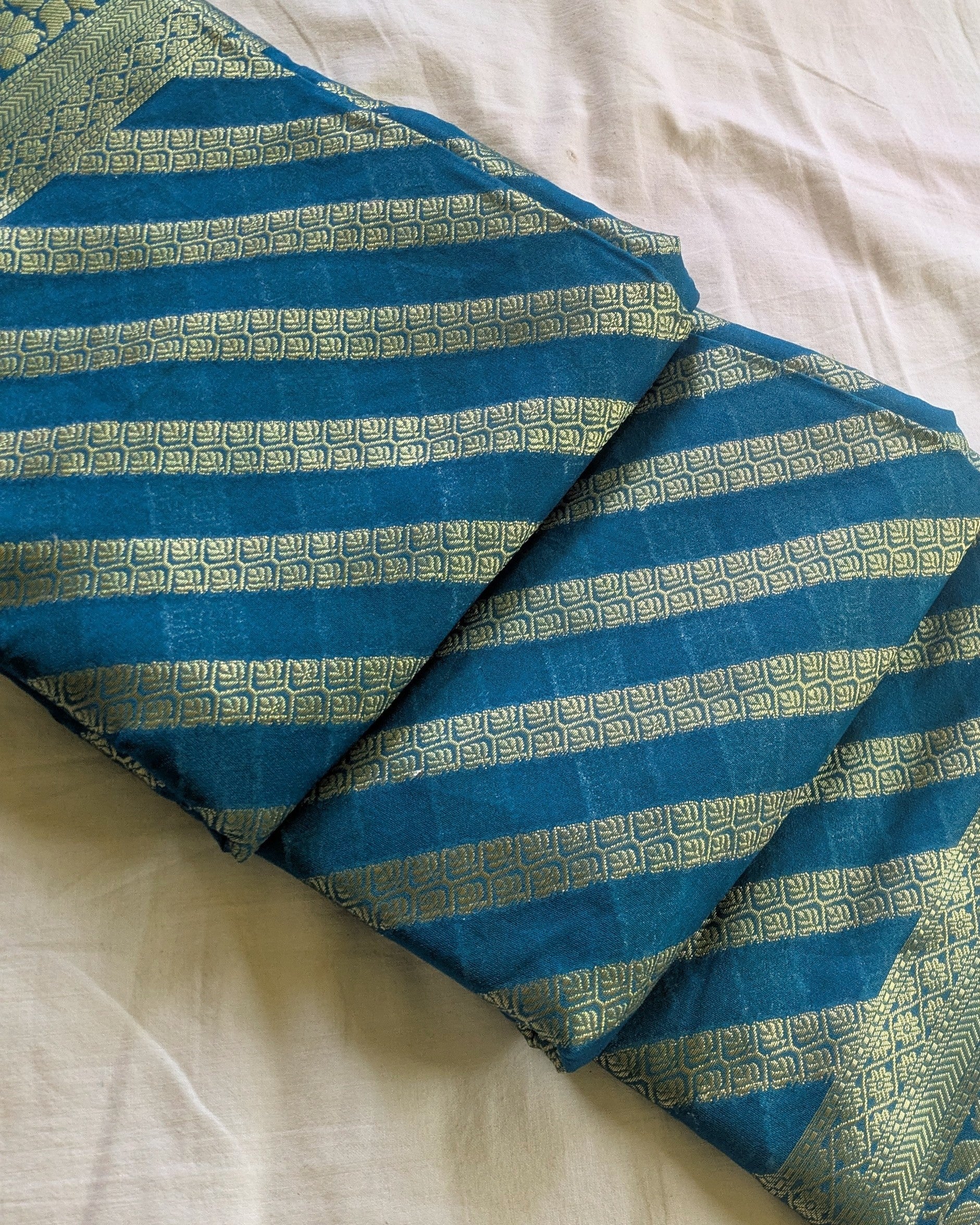 Muga Benarasi Sari Firoza with Blouse Piece