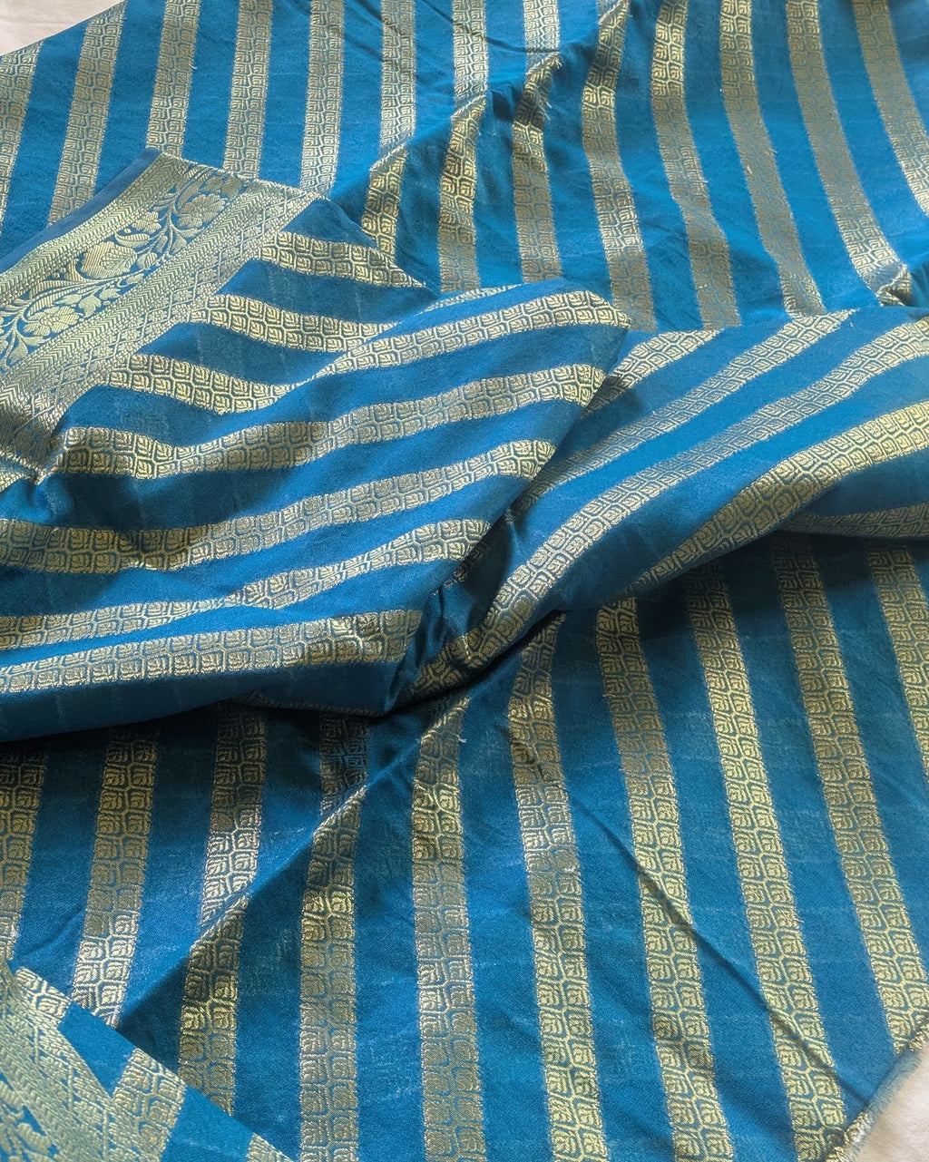Muga Benarasi Sari Firoza with Blouse Piece
