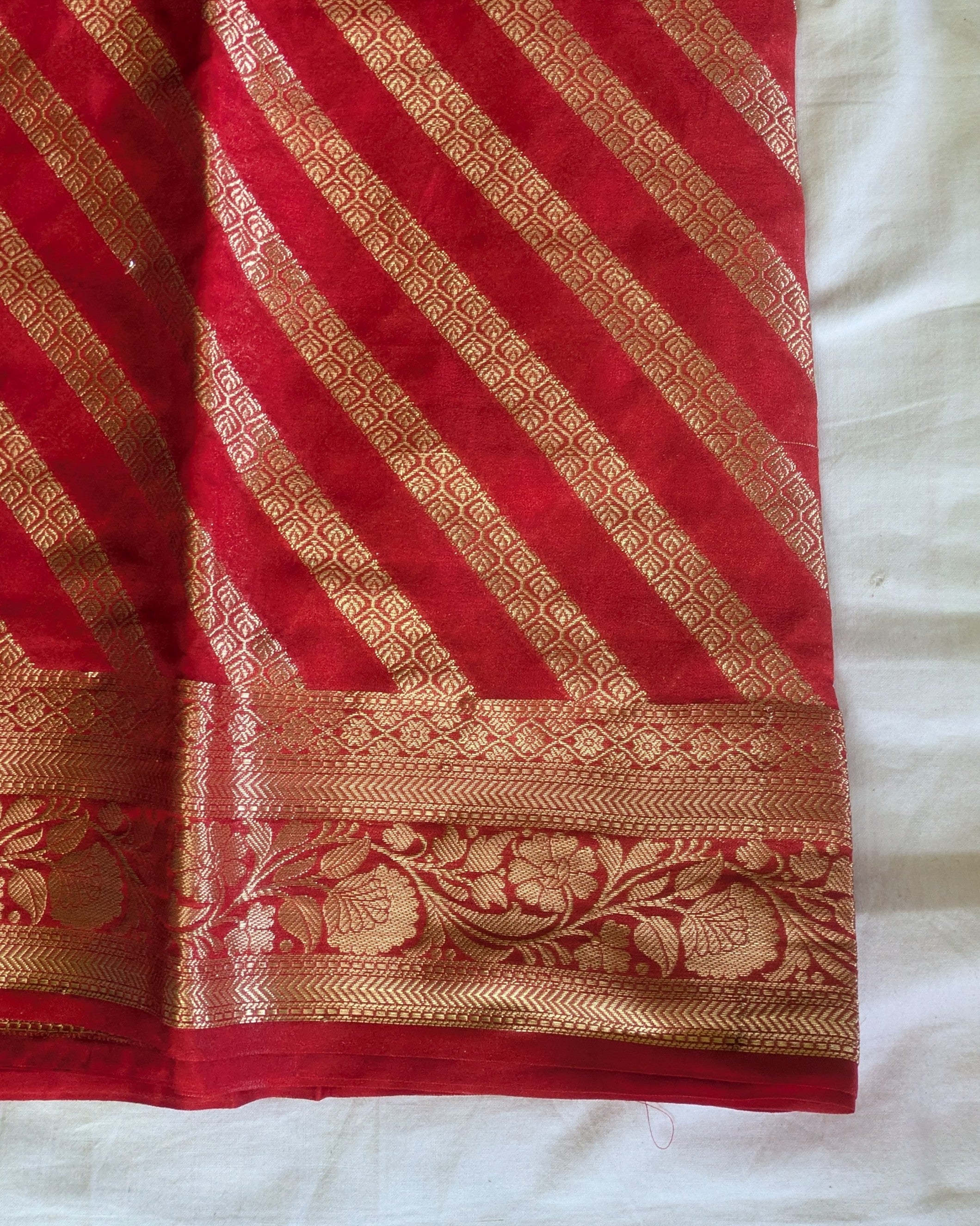 Muga Benarasi Sari Red