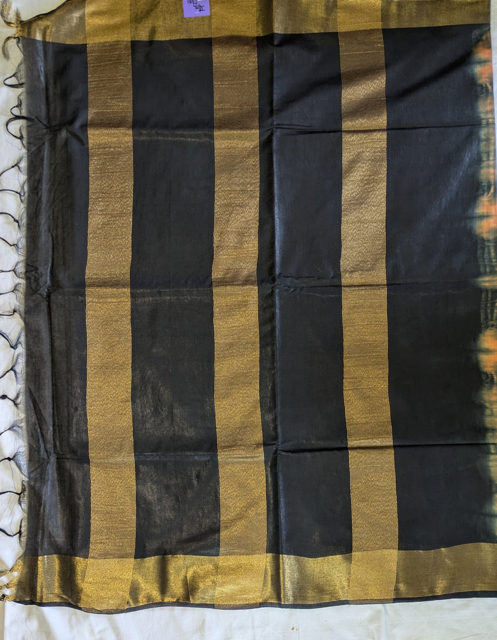 Shibori Bhagalpuri Sari with Blouse Piece Orange