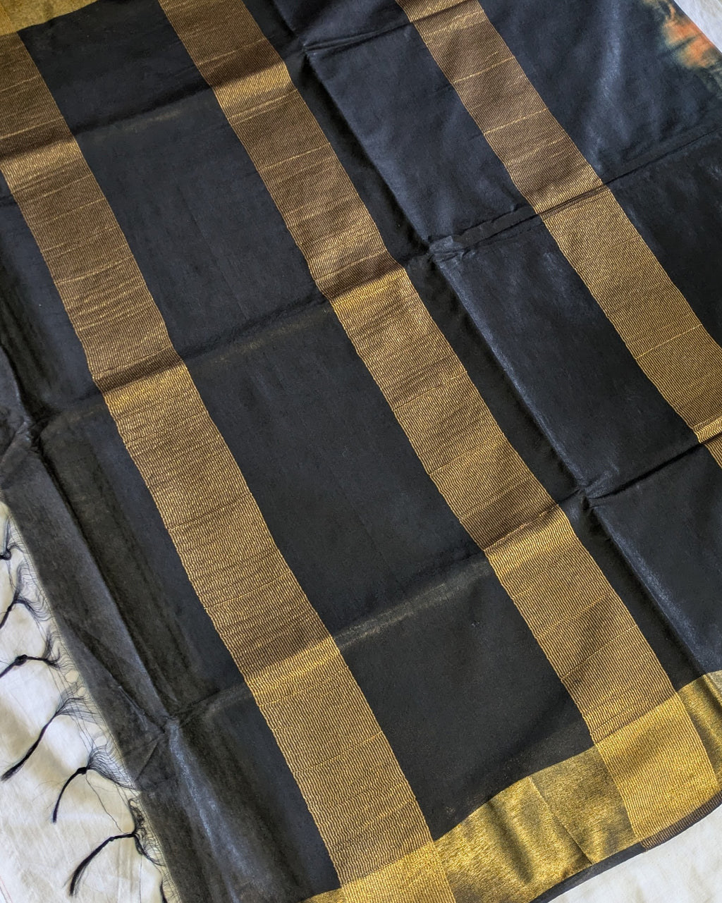 Shibori Bhagalpuri Sari with Blouse Piece Orange