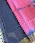 Shibori Bhagalpuri Sari with Blouse Piece Pink