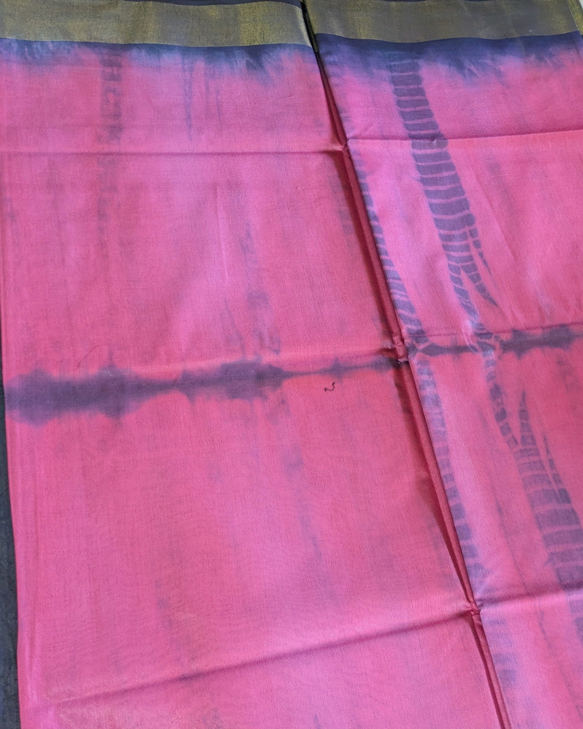 Shibori Bhagalpuri Sari with Blouse Piece Pink