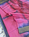 Shibori Bhagalpuri Sari Pink