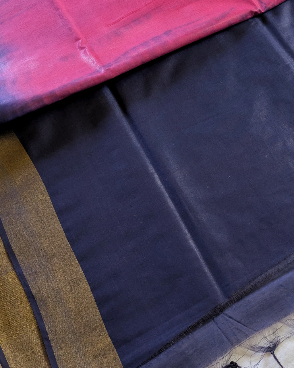 Shibori Bhagalpuri Sari with Blouse Piece Pink