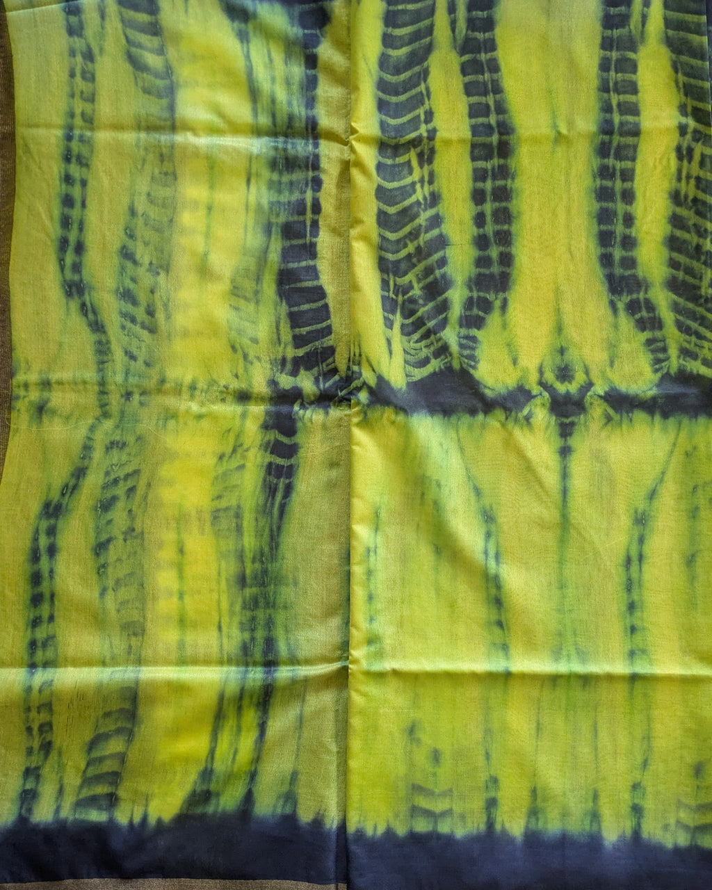 Shibori Bhagalpuri Sari with Blouse Piece Greenish Yellow