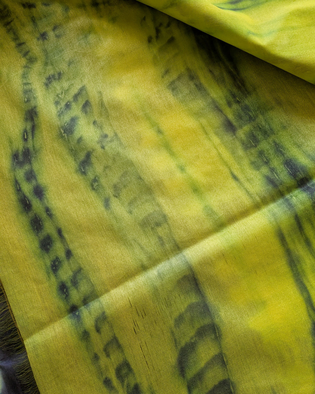 Shibori Bhagalpuri Sari with Blouse Piece Greenish Yellow