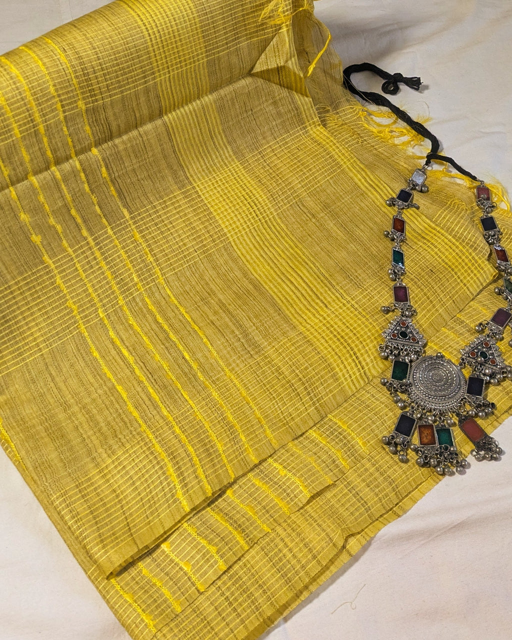Bhagalpuri Bamboo Silk Sari Yellow