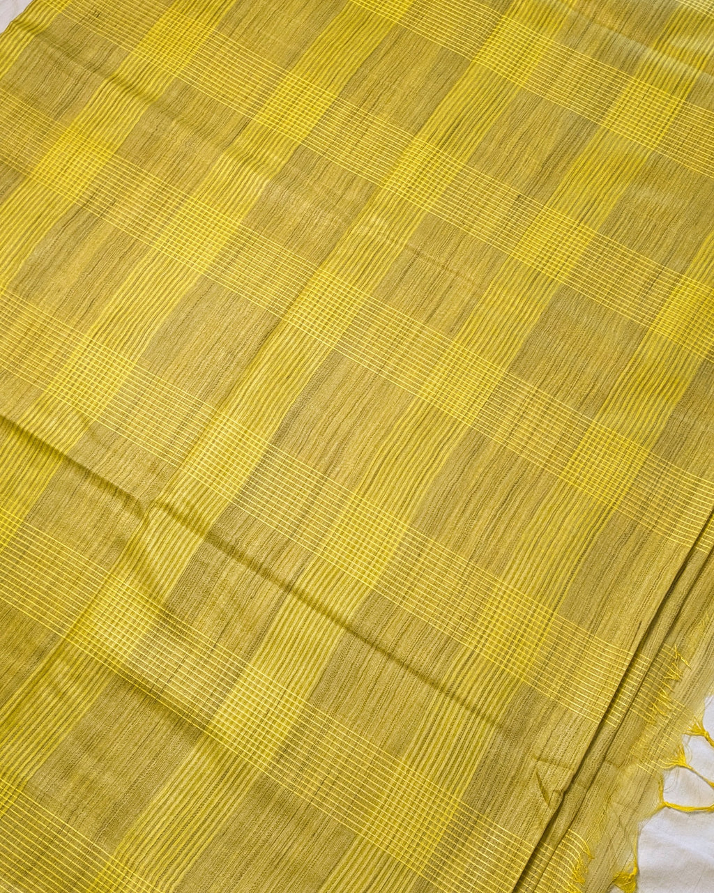 Bhagalpuri Bamboo Silk Sari Yellow