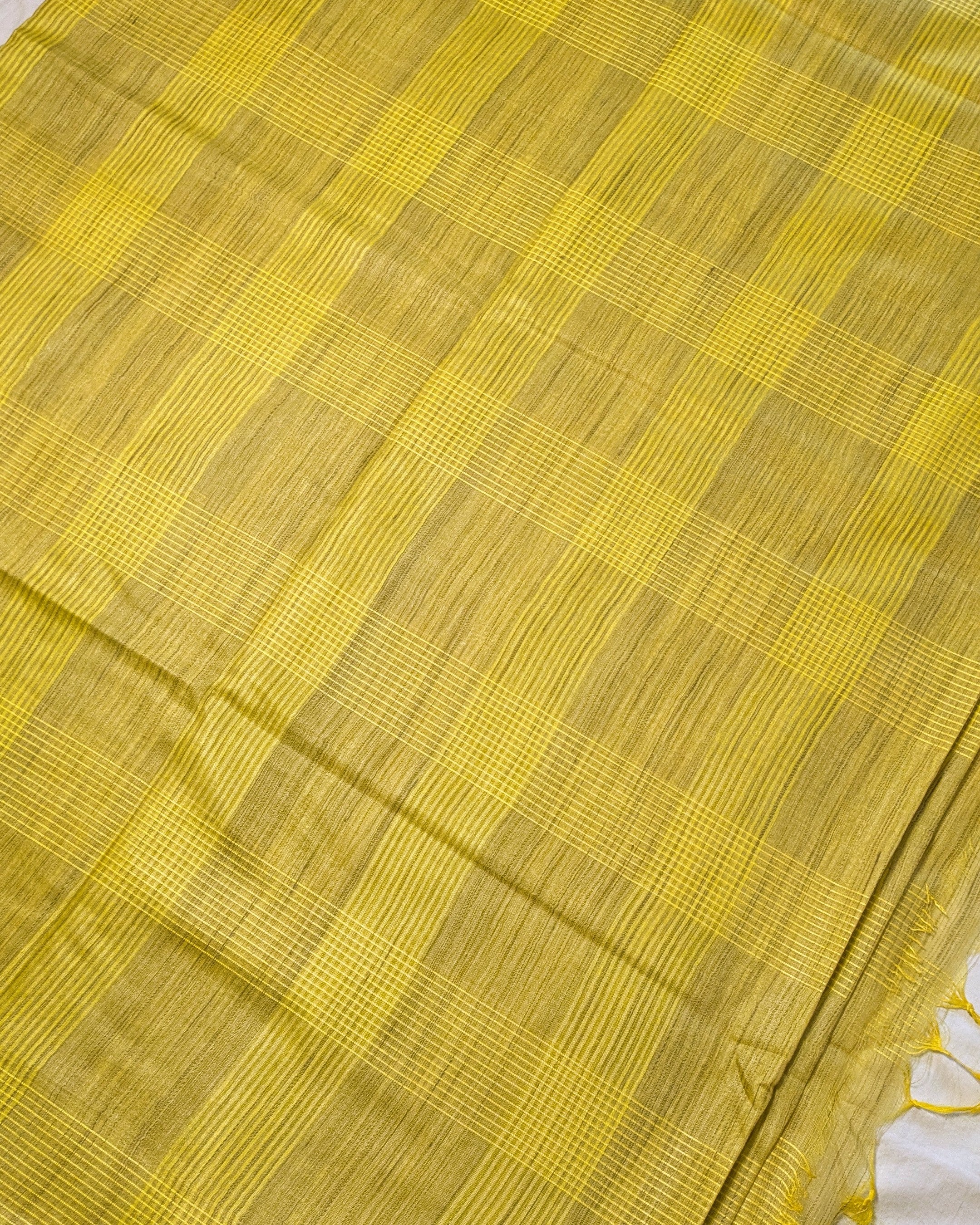 Bhagalpuri Bamboo Silk Sari Yellow