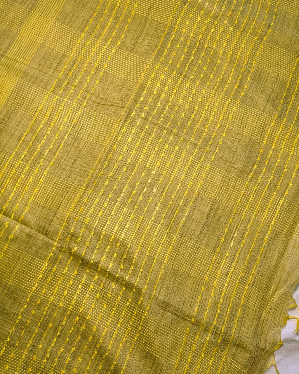 Bhagalpuri Bamboo Silk Sari Yellow