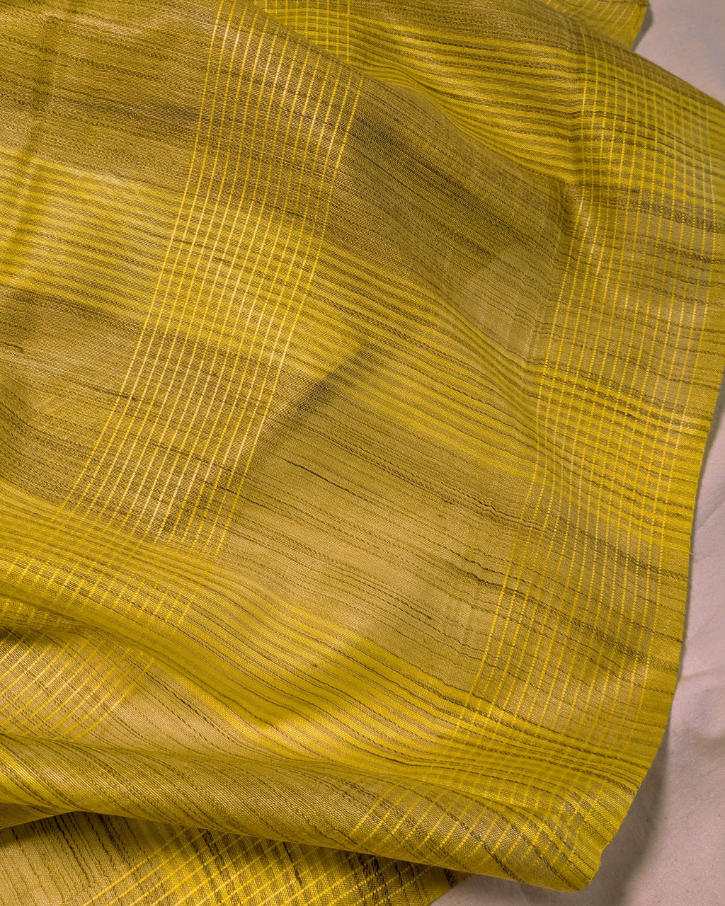 Bhagalpuri Bamboo Silk Sari Yellow