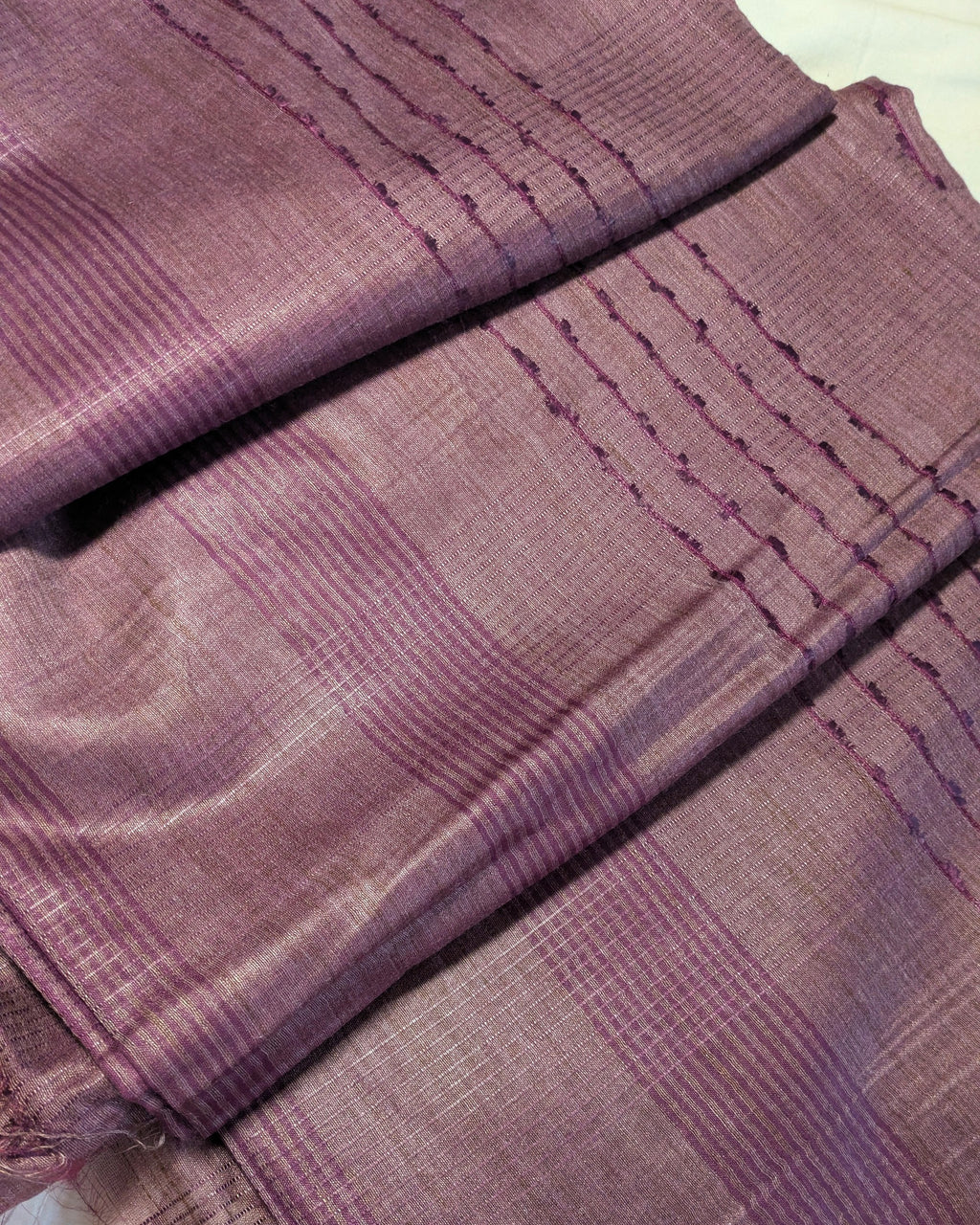 Bhagalpuri Bamboo Silk Sari Neutral Dark Pink