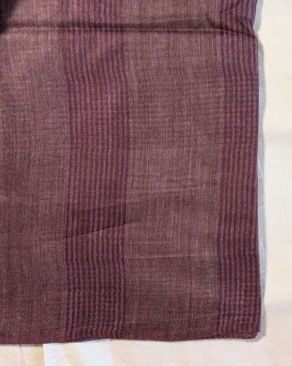 Bhagalpuri Bamboo Silk Sari Neutral Dark Pink