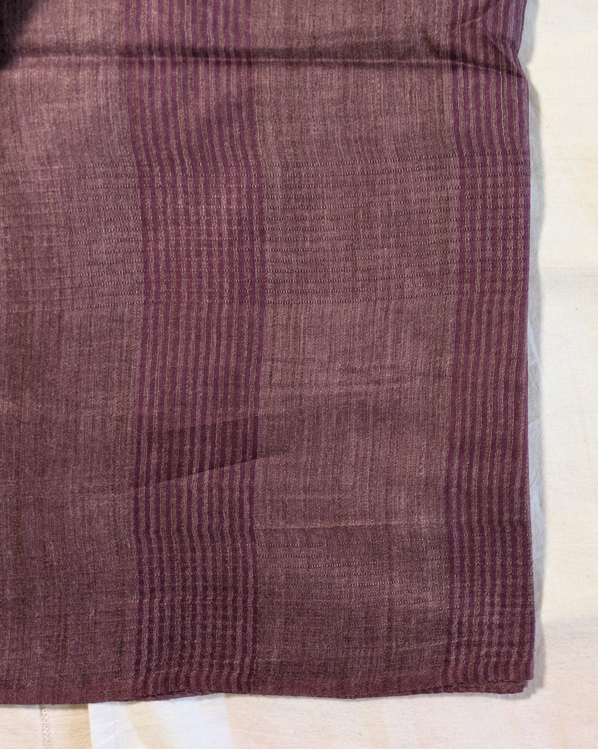 Bhagalpuri Bamboo Silk Sari Neutral Dark Pink
