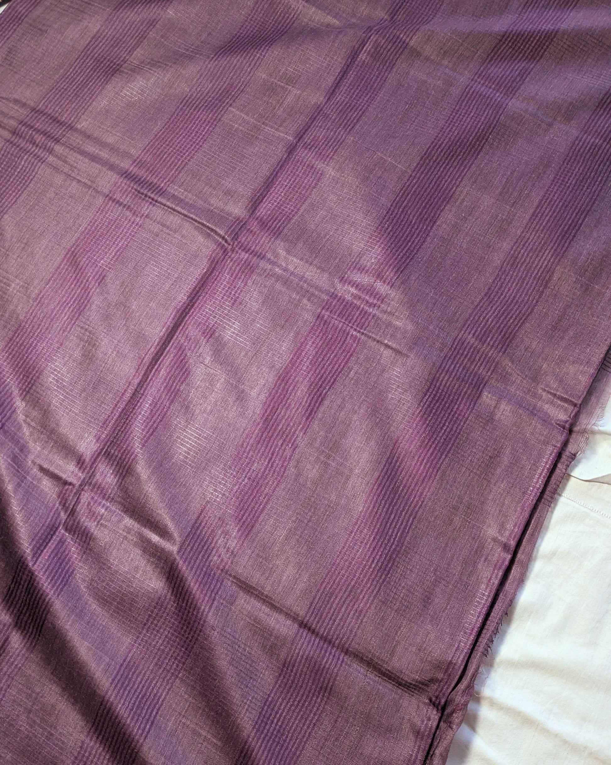 Bhagalpuri Bamboo Silk Sari Neutral Dark Pink