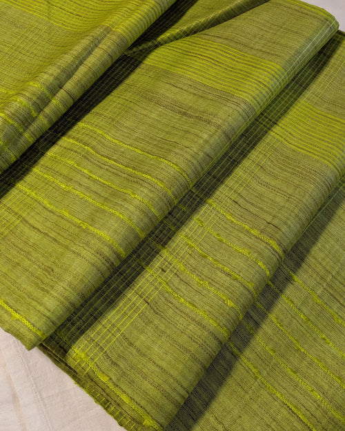 Bhagalpuri Bamboo Silk Sari Tender Leaf Green
