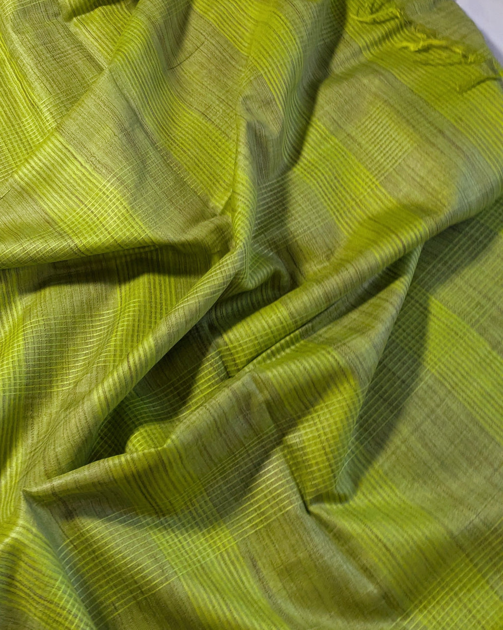 Bhagalpuri Bamboo Silk Sari Tender Leaf Green
