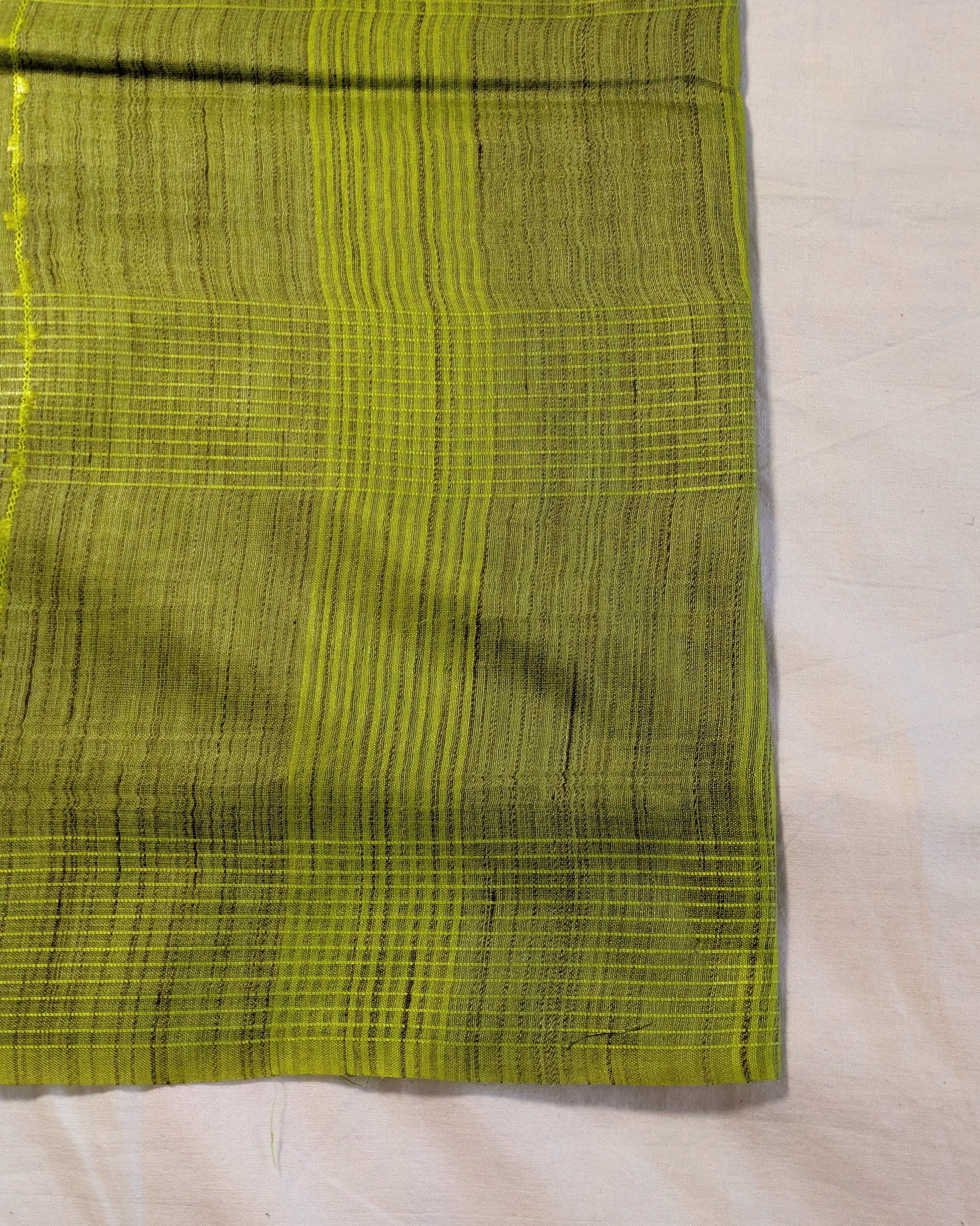 Bhagalpuri Bamboo Silk Sari Tender Leaf Green