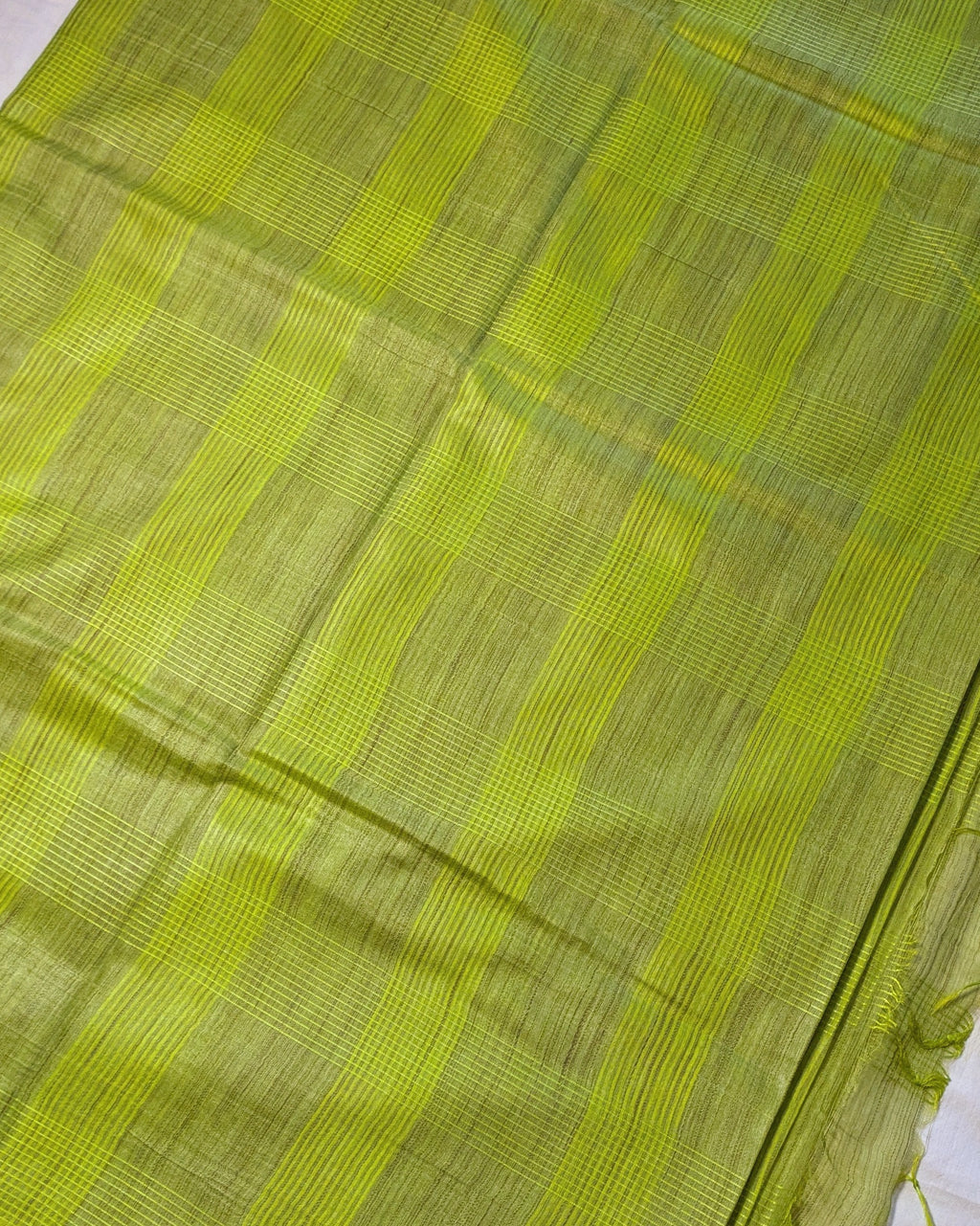 Bhagalpuri Bamboo Silk Sari Tender Leaf Green
