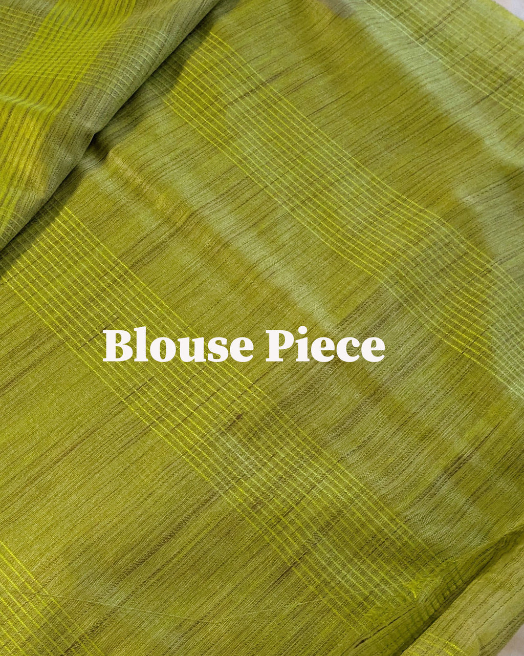 Bhagalpuri Bamboo Silk Sari Tender Leaf Green