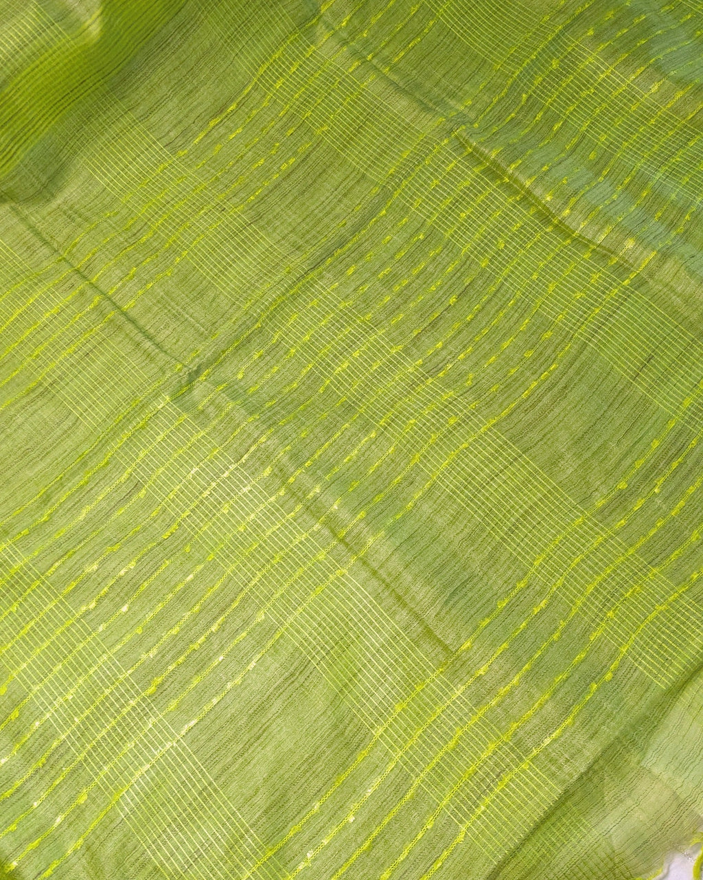 Bhagalpuri Bamboo Silk Sari Tender Leaf Green