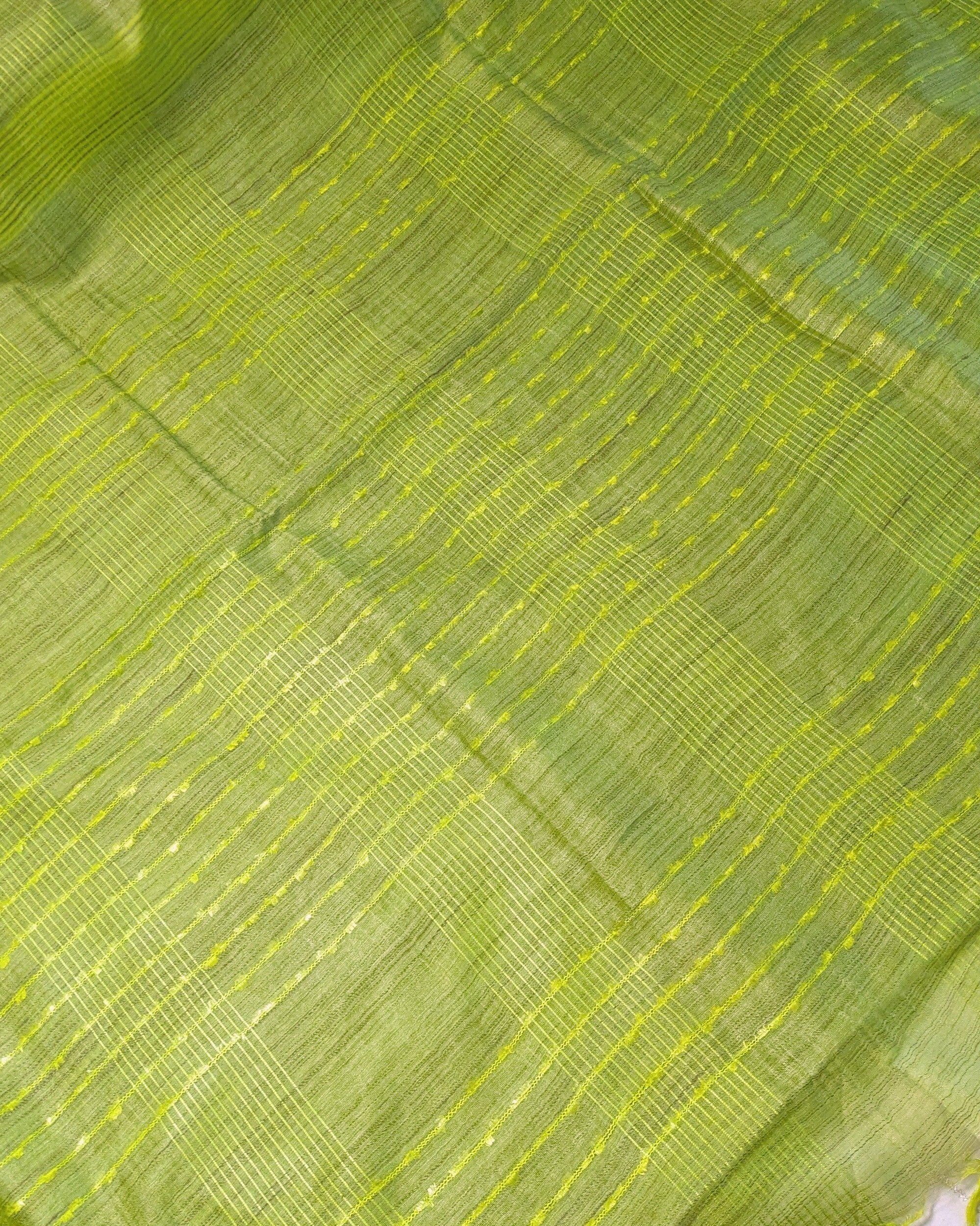 Bhagalpuri Bamboo Silk Sari Tender Leaf Green