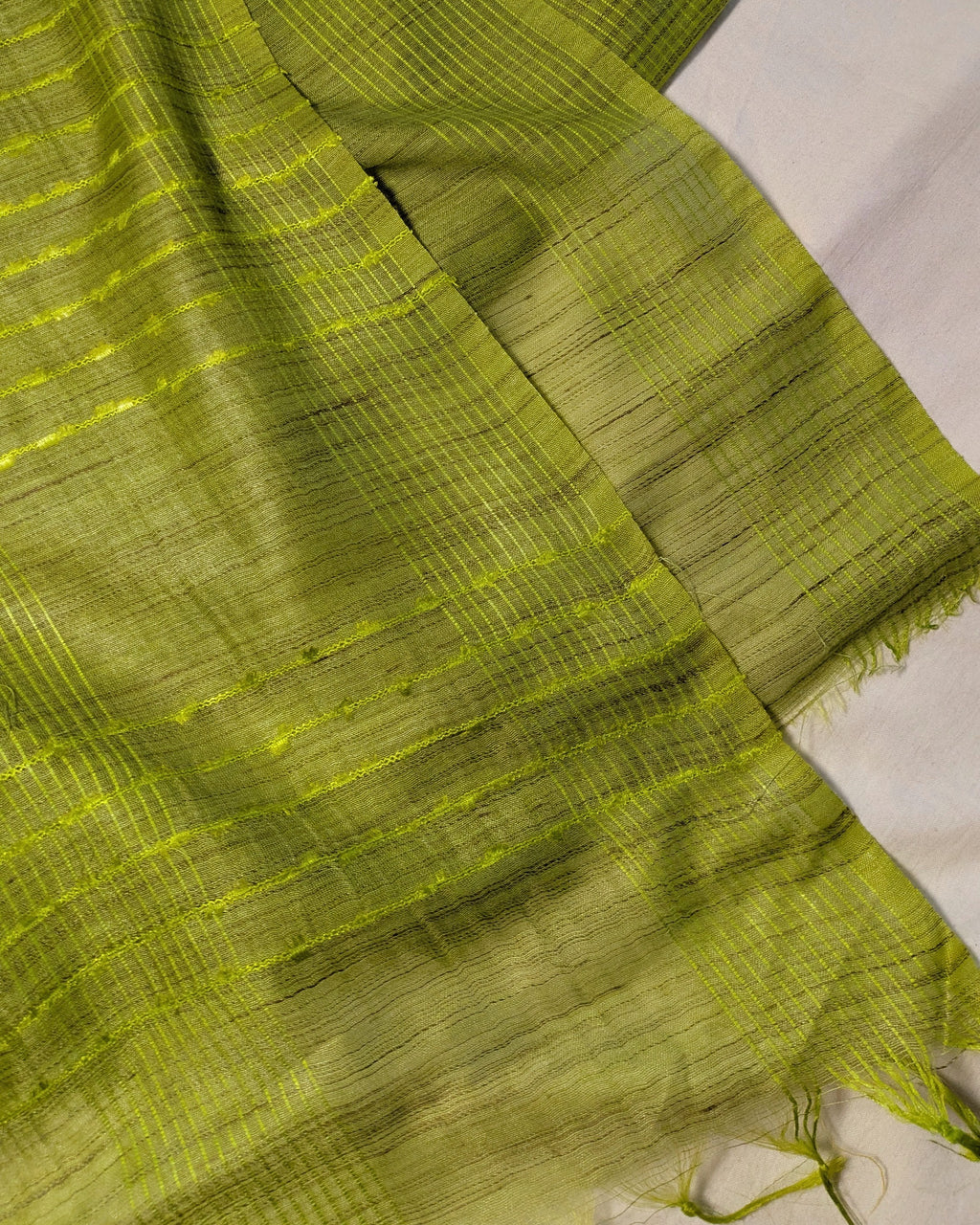 Bhagalpuri Bamboo Silk Sari Tender Leaf Green