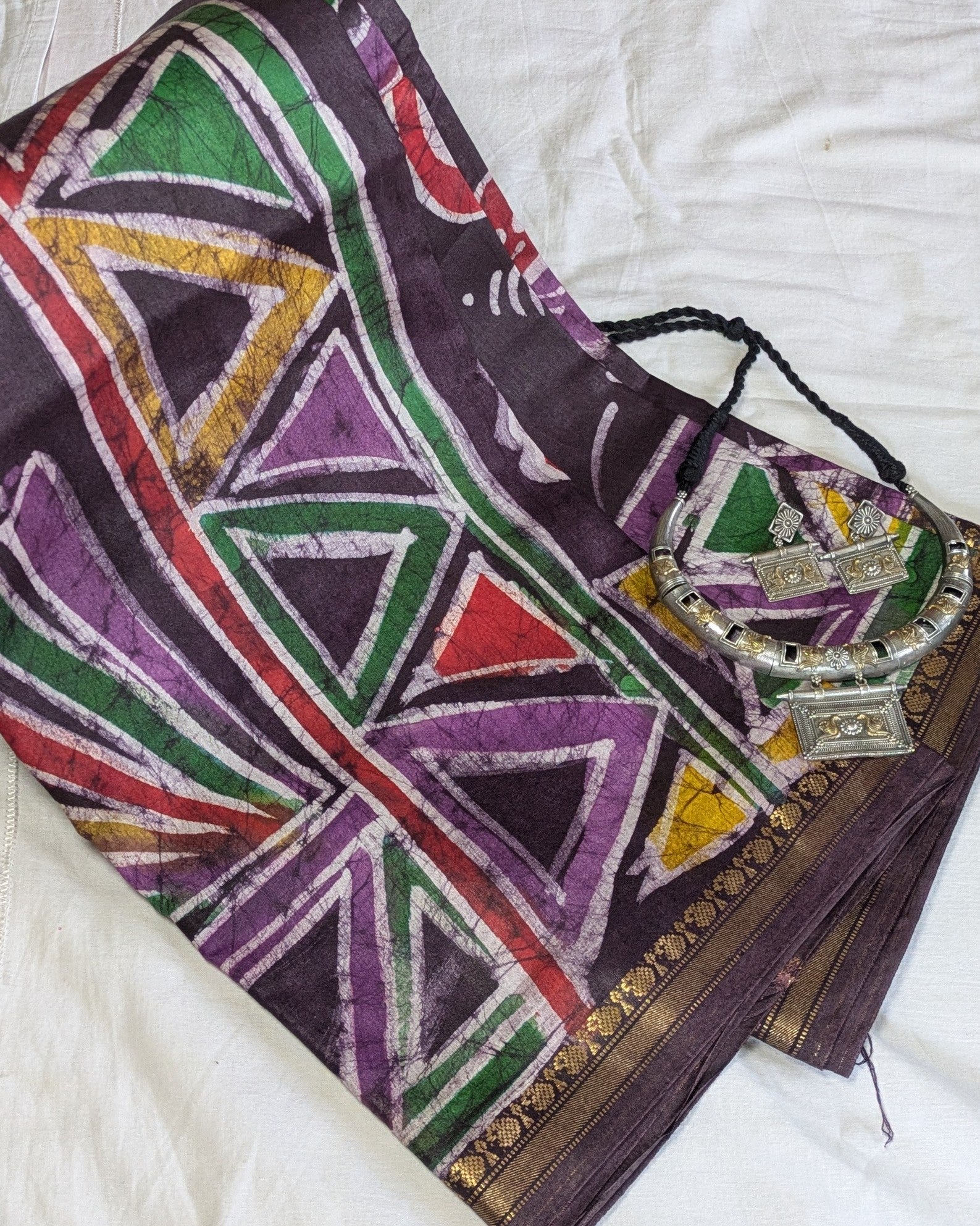 Maheswari Batik Sari Dark Purple