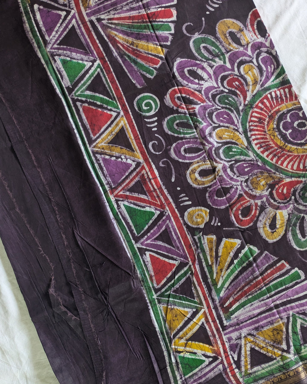 Maheswari Batik Sari Dark Purple