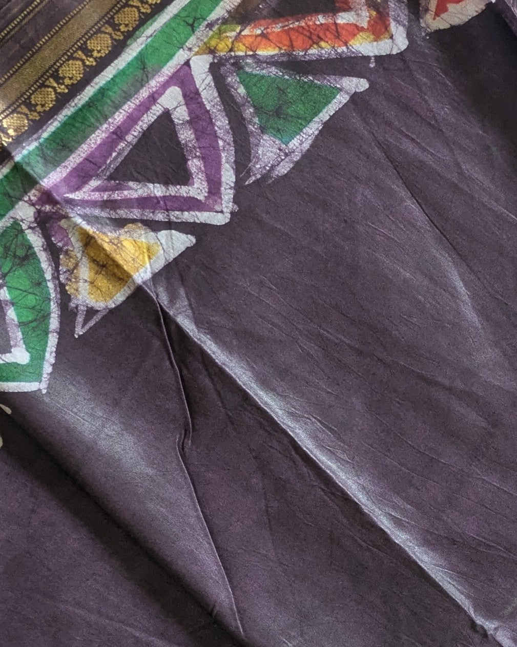 Maheswari Batik Sari Dark Purple