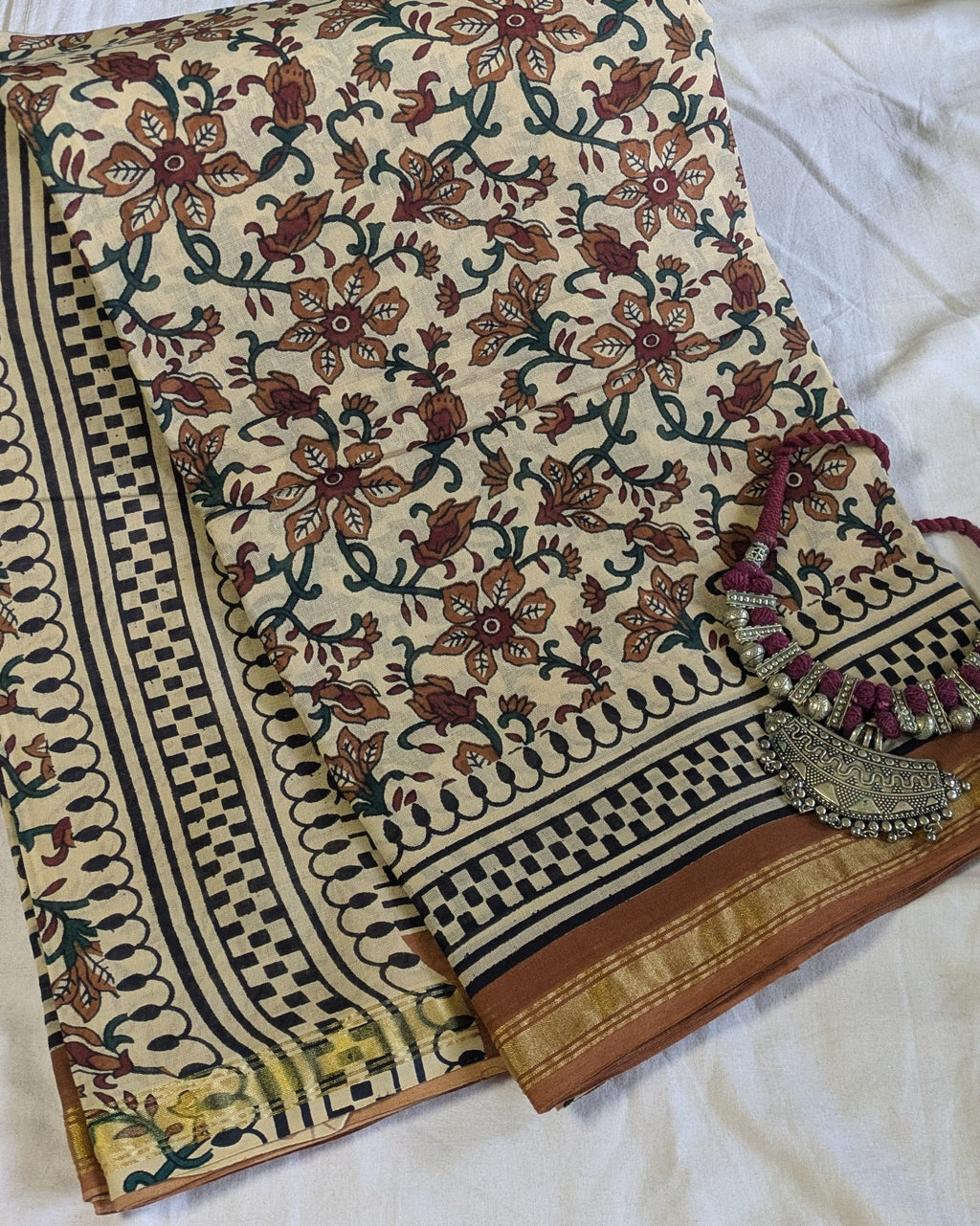 Jaypuri Cotton Sari with Blouse Piece 1