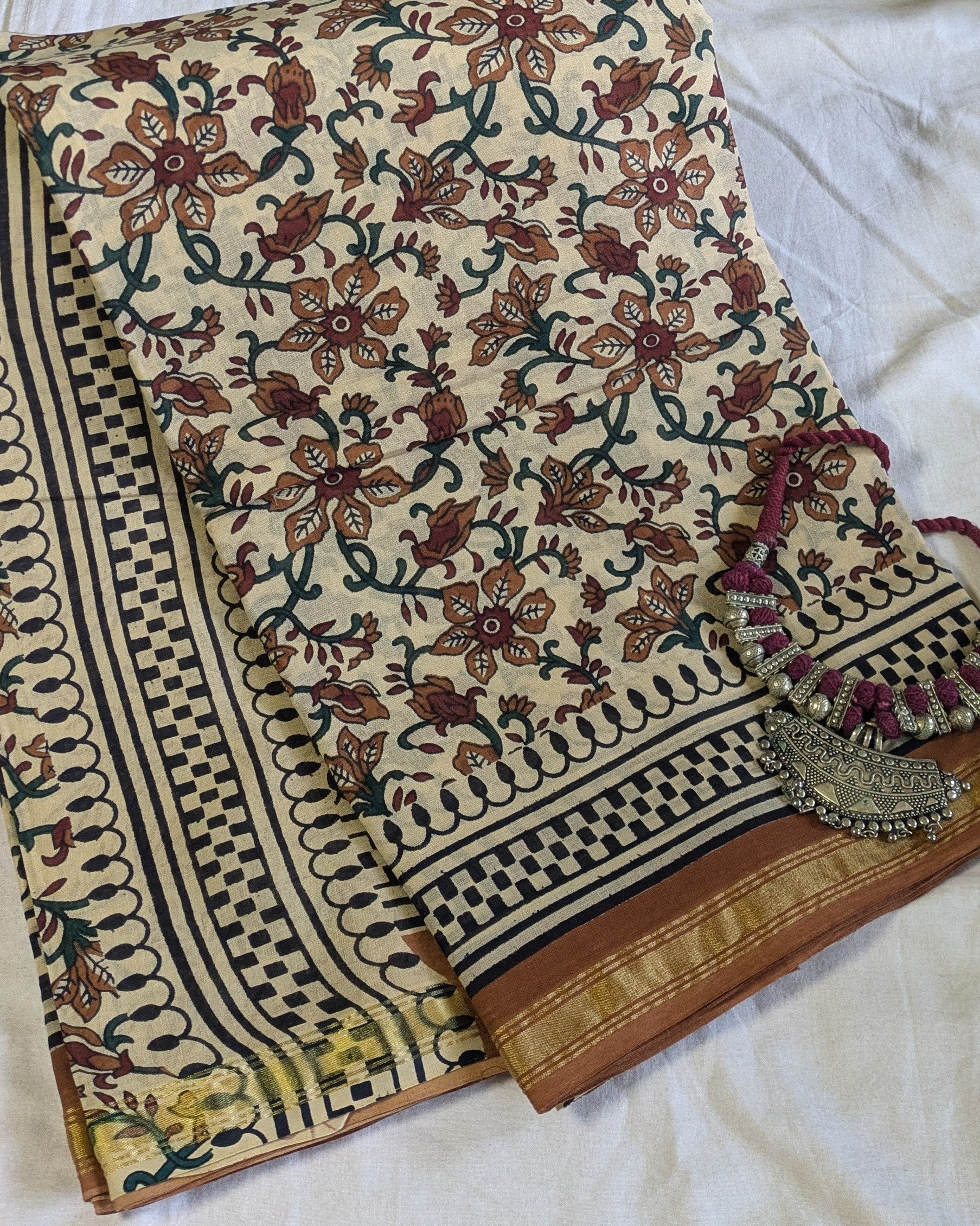 Jaypuri Cotton Sari with Blouse Piece 1