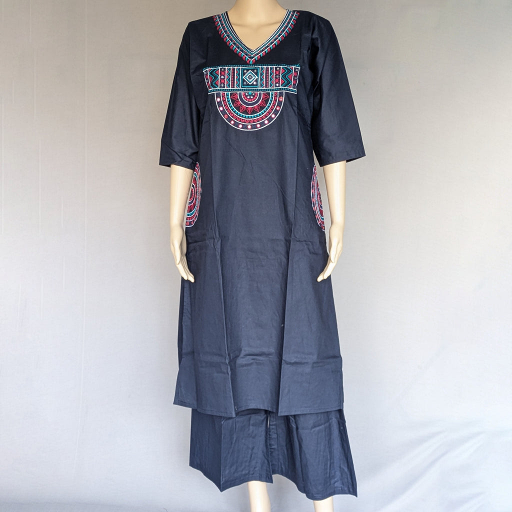 Navy Blue Two Piece Kurti