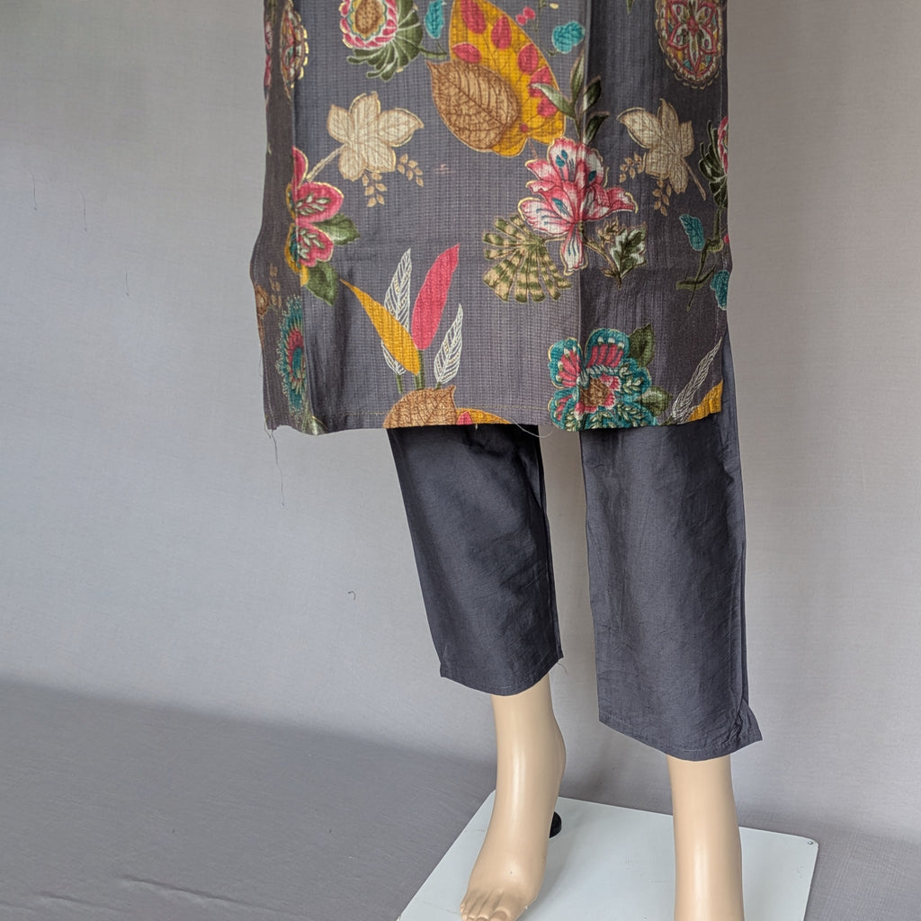 Slate Colour Three Piece Kurti