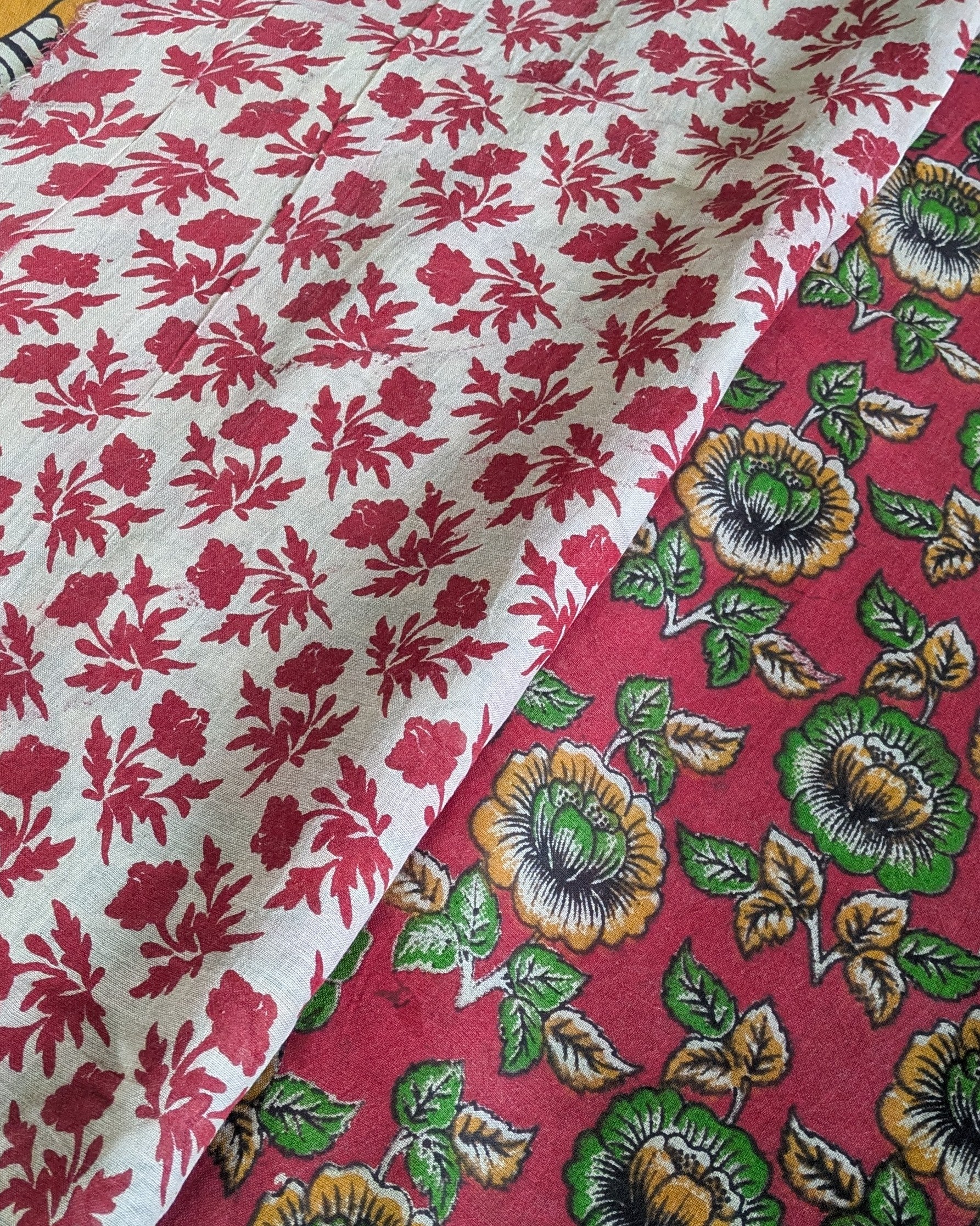 Kalamkari Cotton Sari with Blouse Piece Red