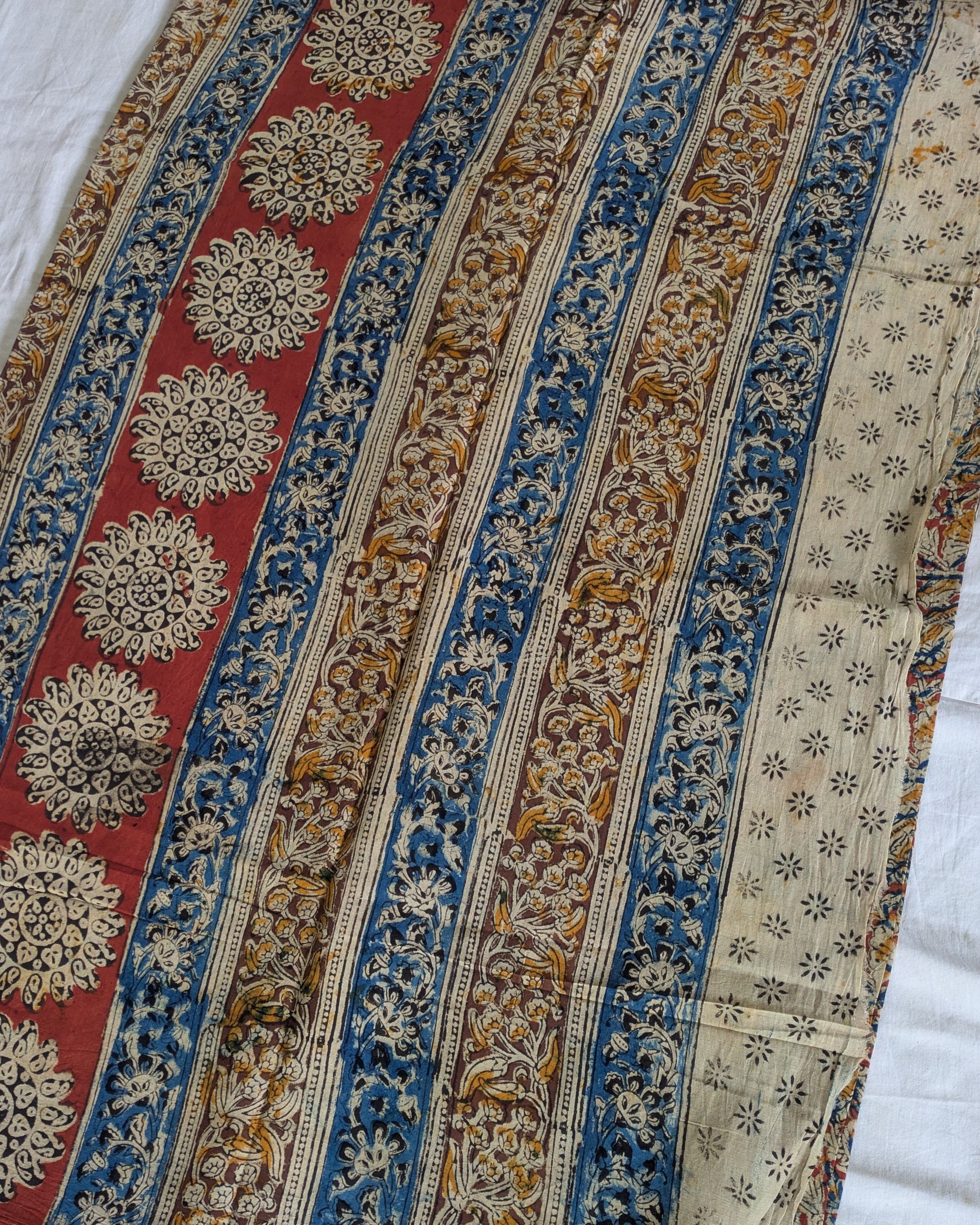 Kalamkari Cotton Sari with Blouse Piece Multicolour