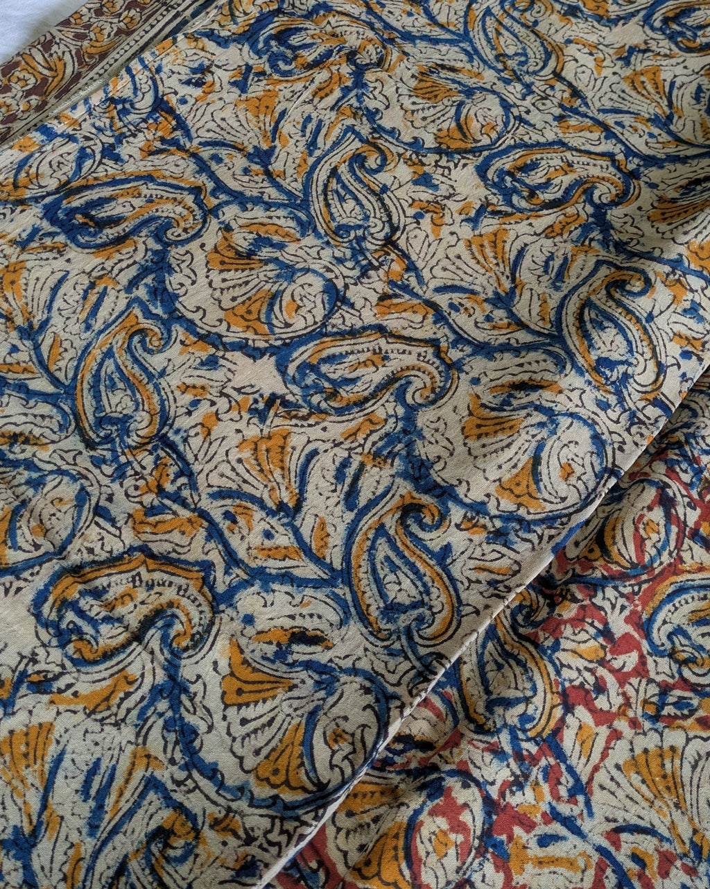 Kalamkari Cotton Sari with Blouse Piece Multicolour