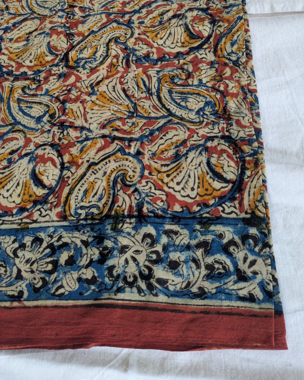 Kalamkari Cotton Sari with Blouse Piece Multicolour