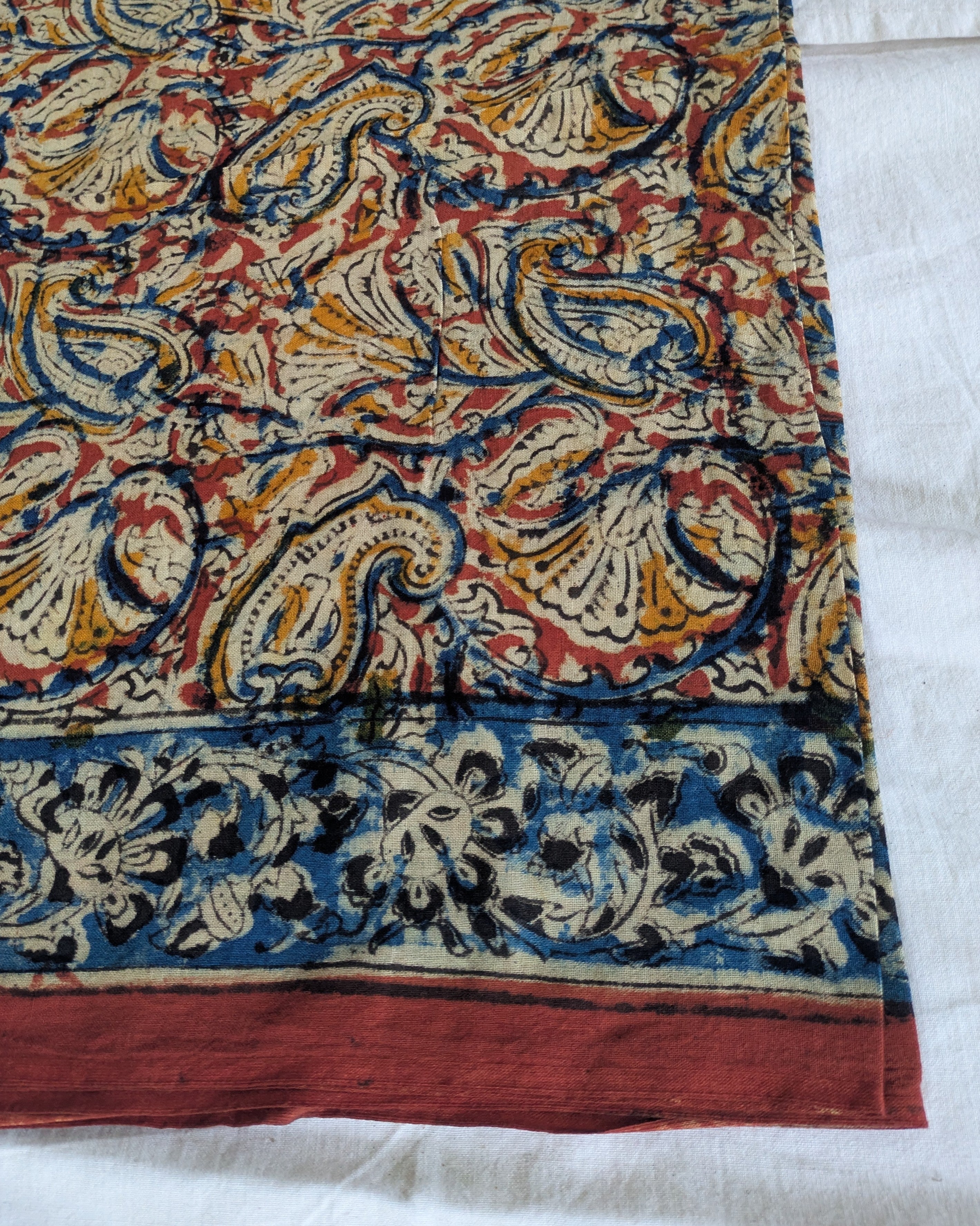 Kalamkari Cotton Sari with Blouse Piece Multicolour