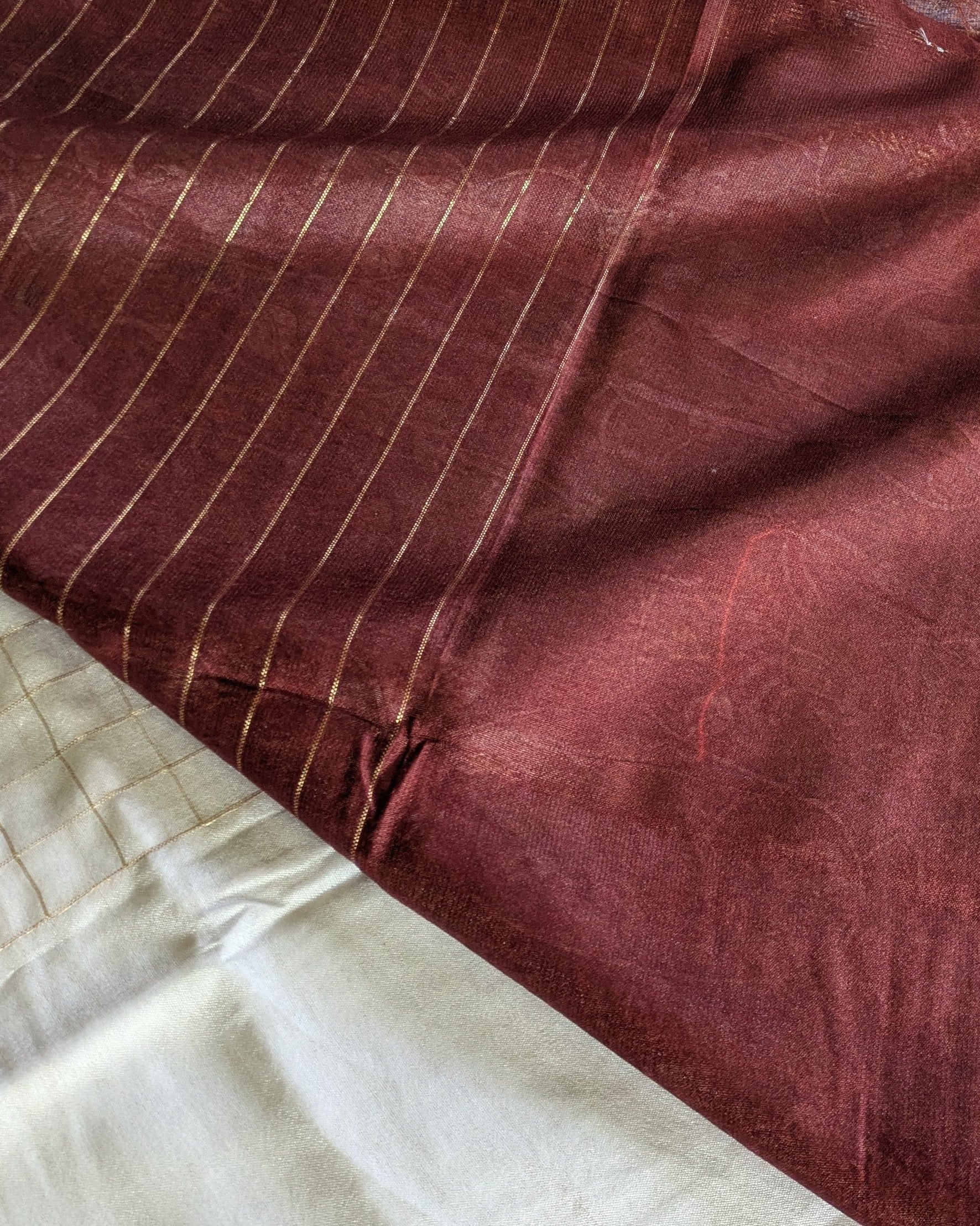 Bhagalpuri Sari with Kalamkari Border & Blouse Piece 3